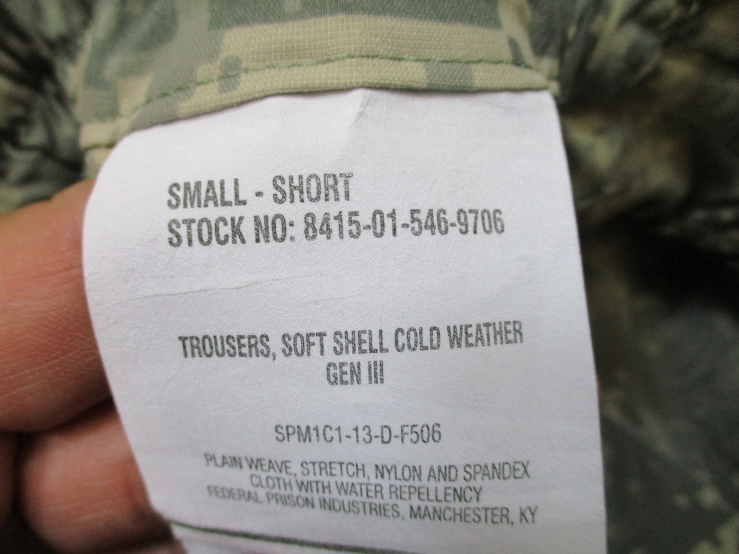ARMY ACU DIGITAL LEVEL 5 SOFT SHELL TROUSER COLD WEATHER PANTS SMALL/SHORT