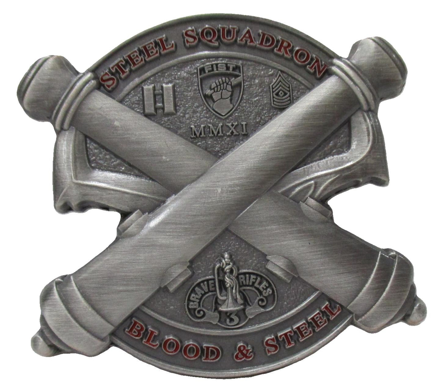 CHALLENGE COIN 3RD ACR BRAVE RIFLES HHB FAS 3CR BRIMSTONE BLOOD & STEEL SQUADRON