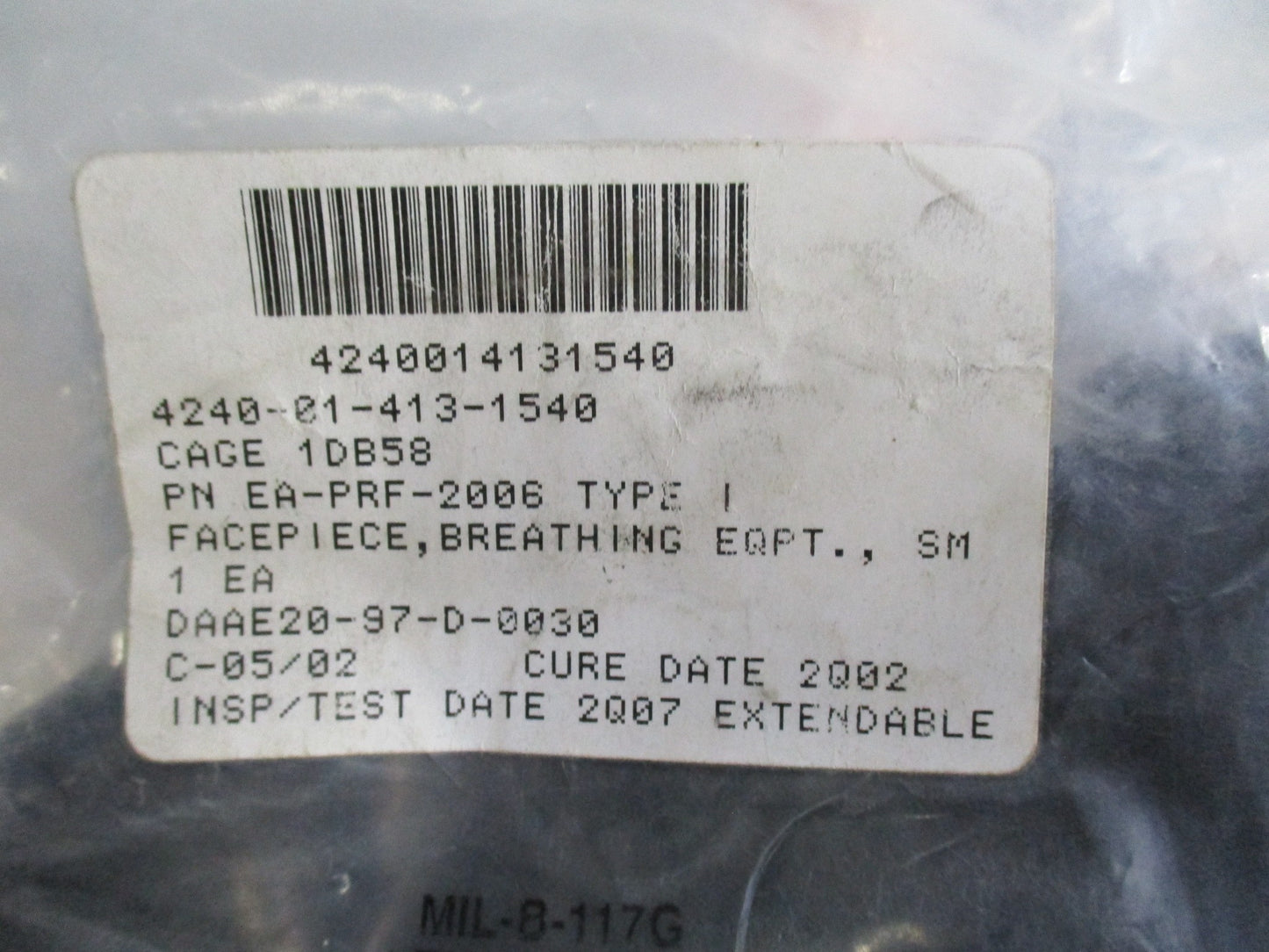 Military M40 Gas Mask Second Skin Size Small NOS Surplus NSN 4240-01-413-1540