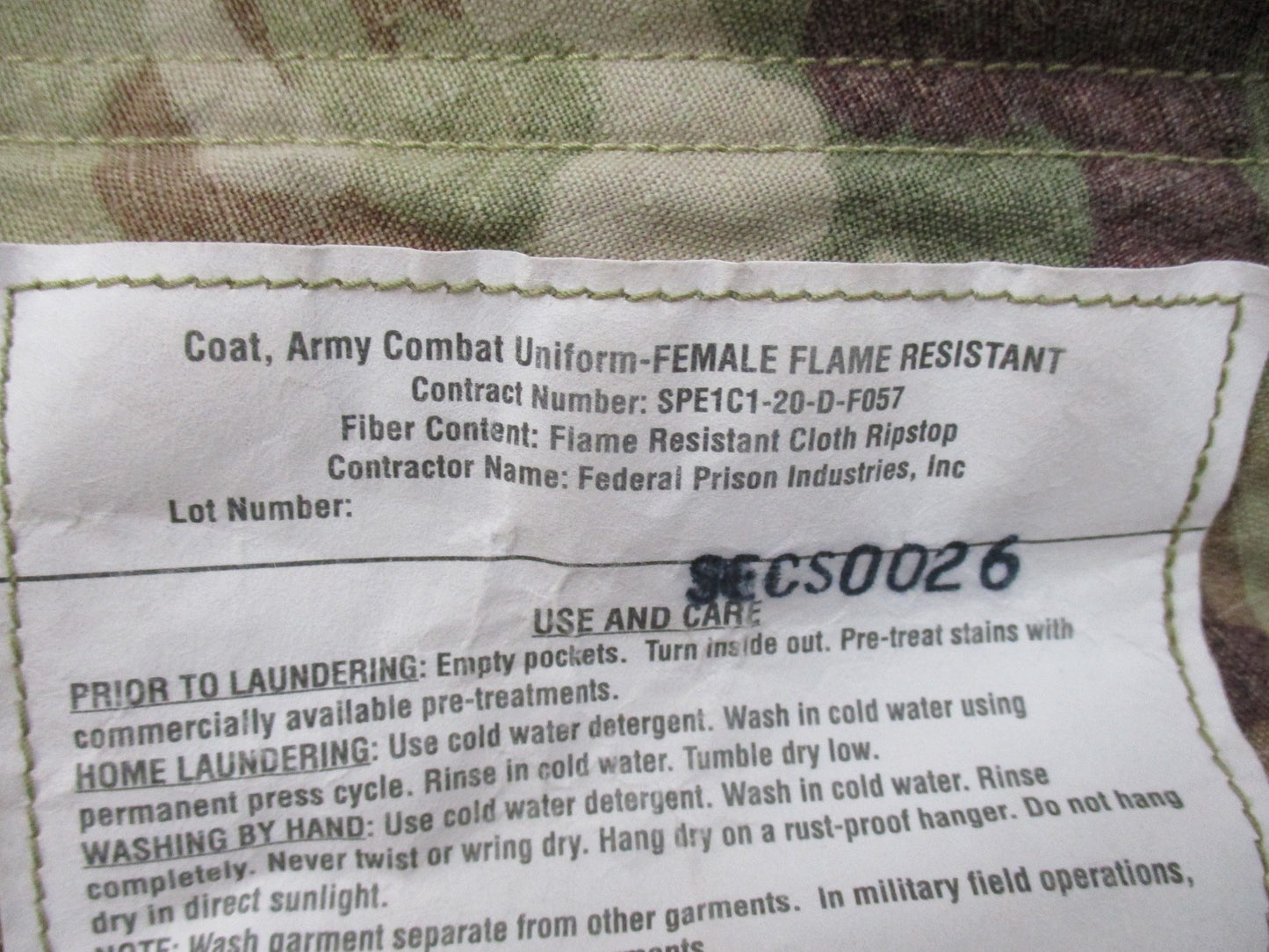 US ARMY COMBAT UNIFORM FEMALE TOP WOMEN'S BDU SHIRT SCORPION OCP FLAME RESISTANT