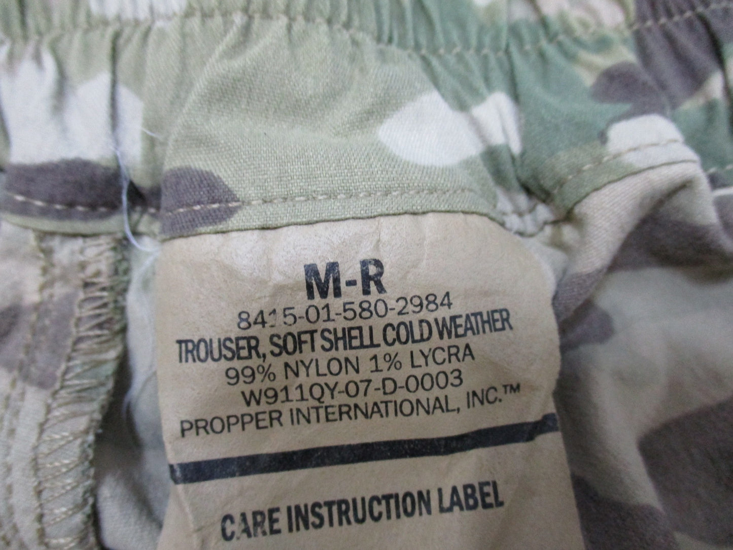 USED ARMY OCP MULTICAM LEVEL 5 SOFT SHELL TROUSER COLD WEATHER PANTS MEDIUM/REG - Centex Military Gear
