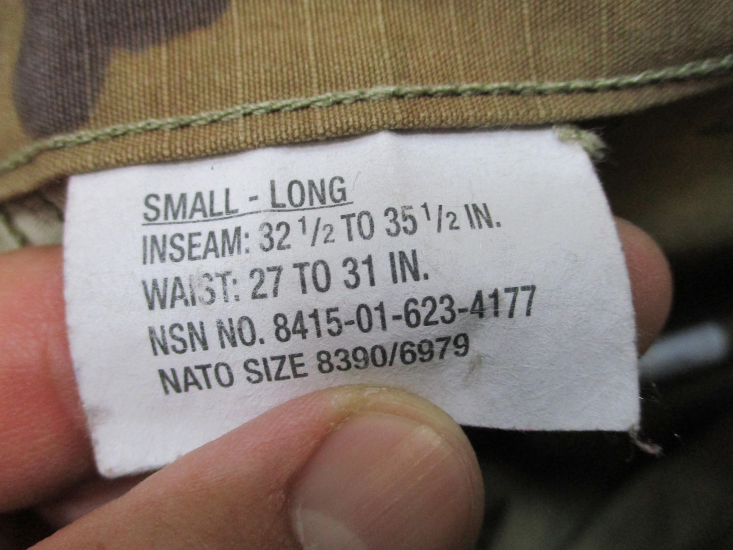 US Army OCP ACU Combat Pants Small Long 50/50 NYCO Military Trousers