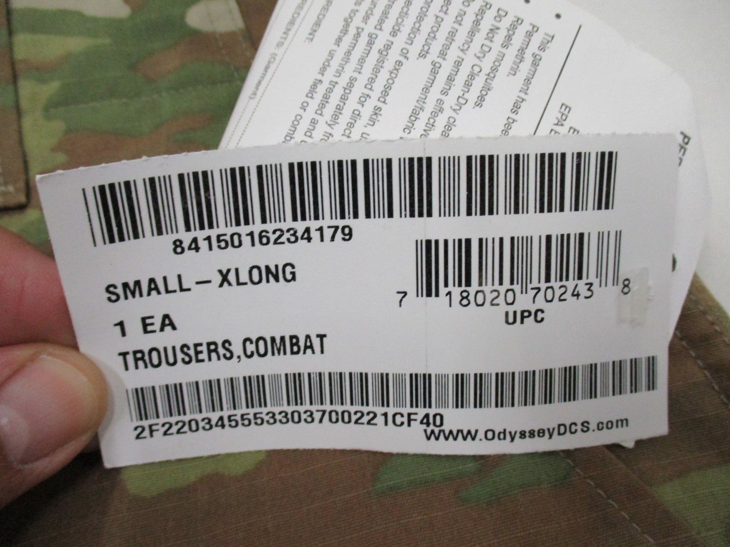 NEW Scorpion W2 SmallXLong Pants Cotton/Nylon OCP Army Multicam 8415-01-623-4179