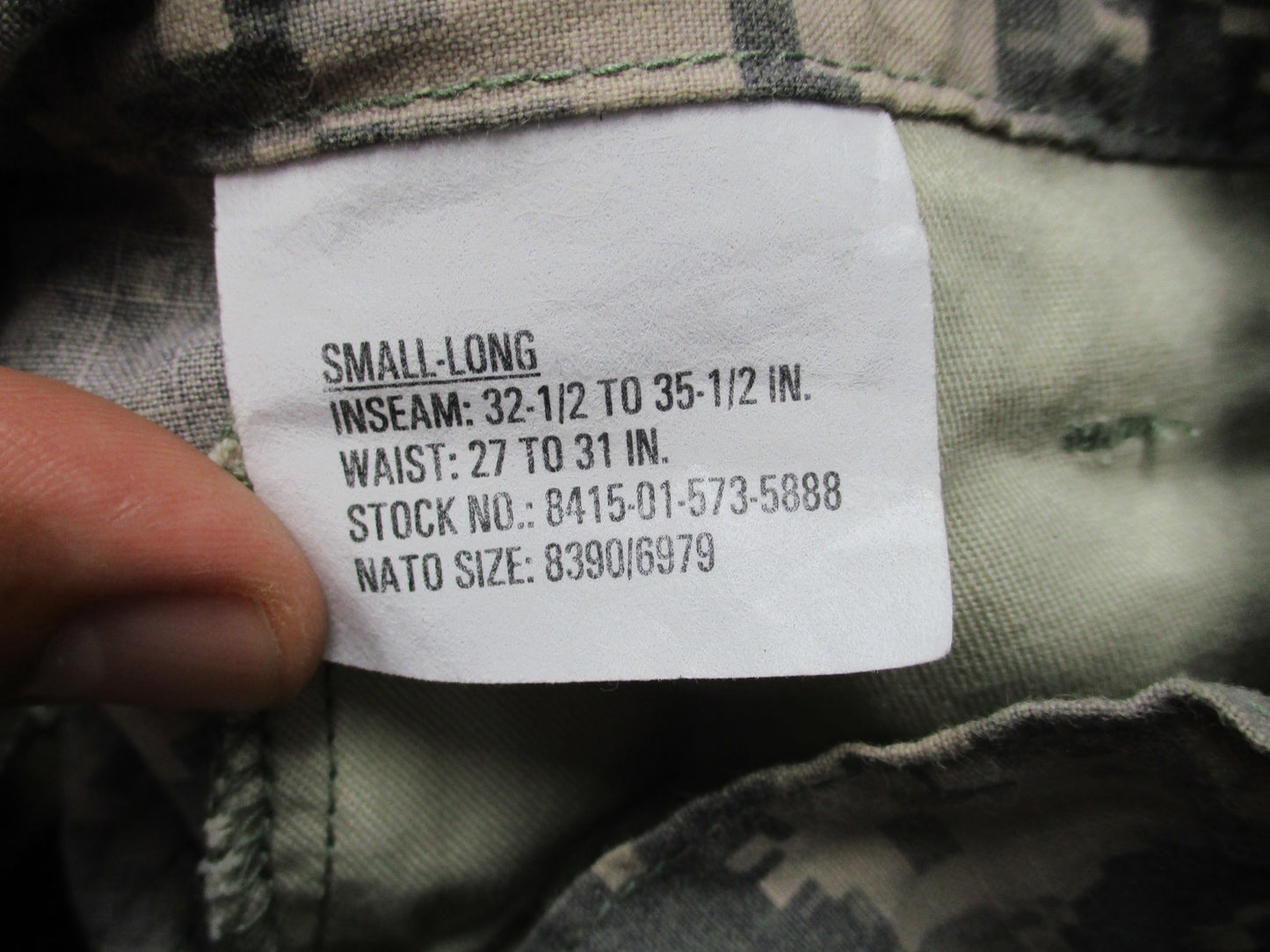 New ACU Pants/Trousers Small-Long USGI Digital Camo Flame Resistant FRACU Army