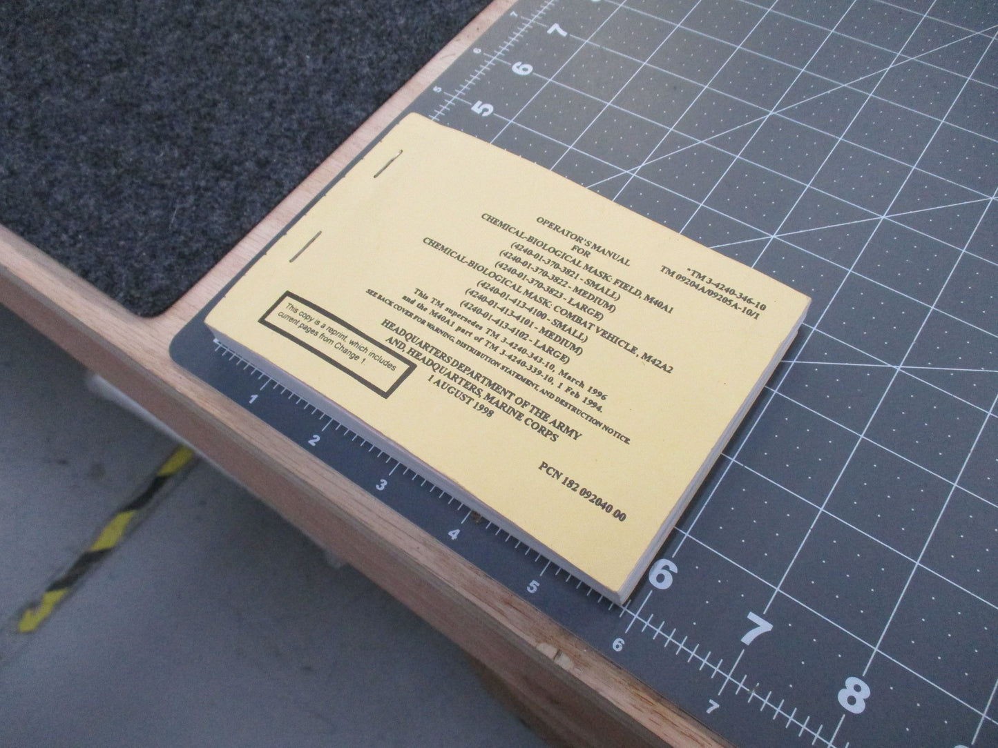 M40 GAS MASK OPERATOR'S MANUAL INSTUCTION BOOKLET M40A1 M42A2 TM-3-4240-346-10