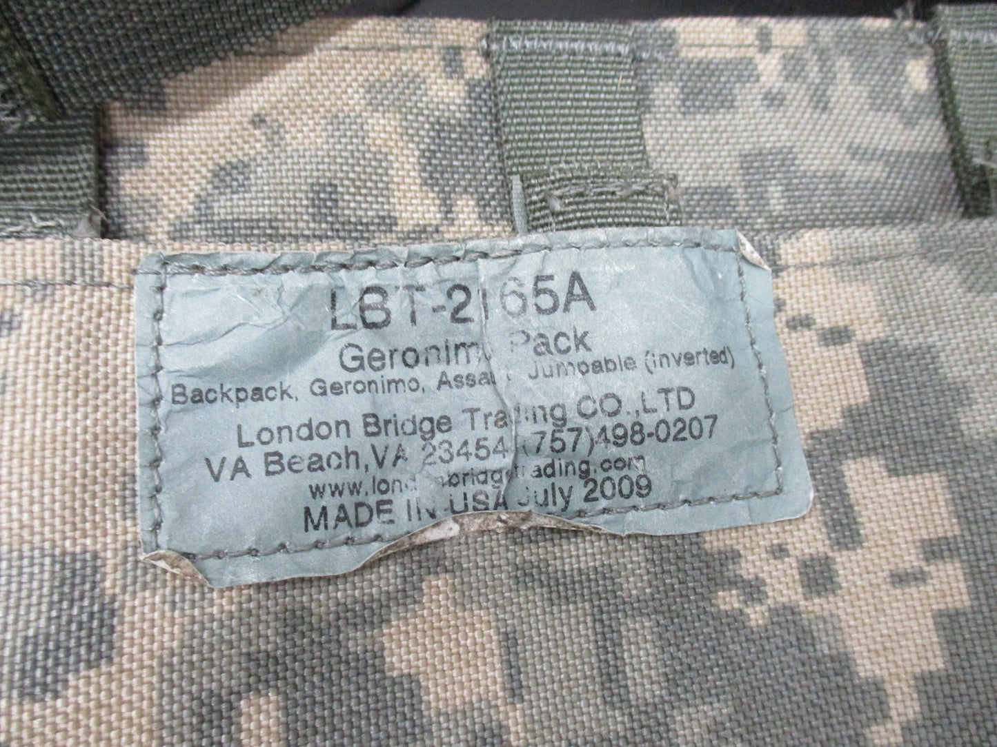 LONDON BRIDGE TRADING ARMY ACU DIGITAL GERONIMO ASSAULTPACK LBT-2165A UCP RUCK