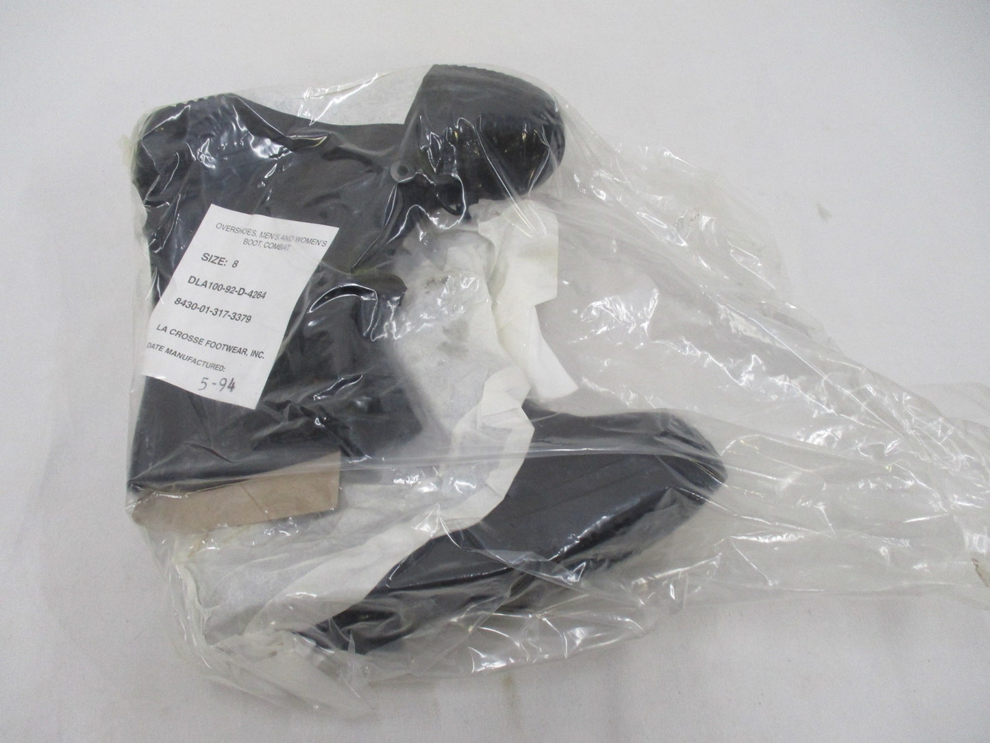 Centex Military Gear rubber overboots in size 8, designed for wet weather, shown on a neutral background.