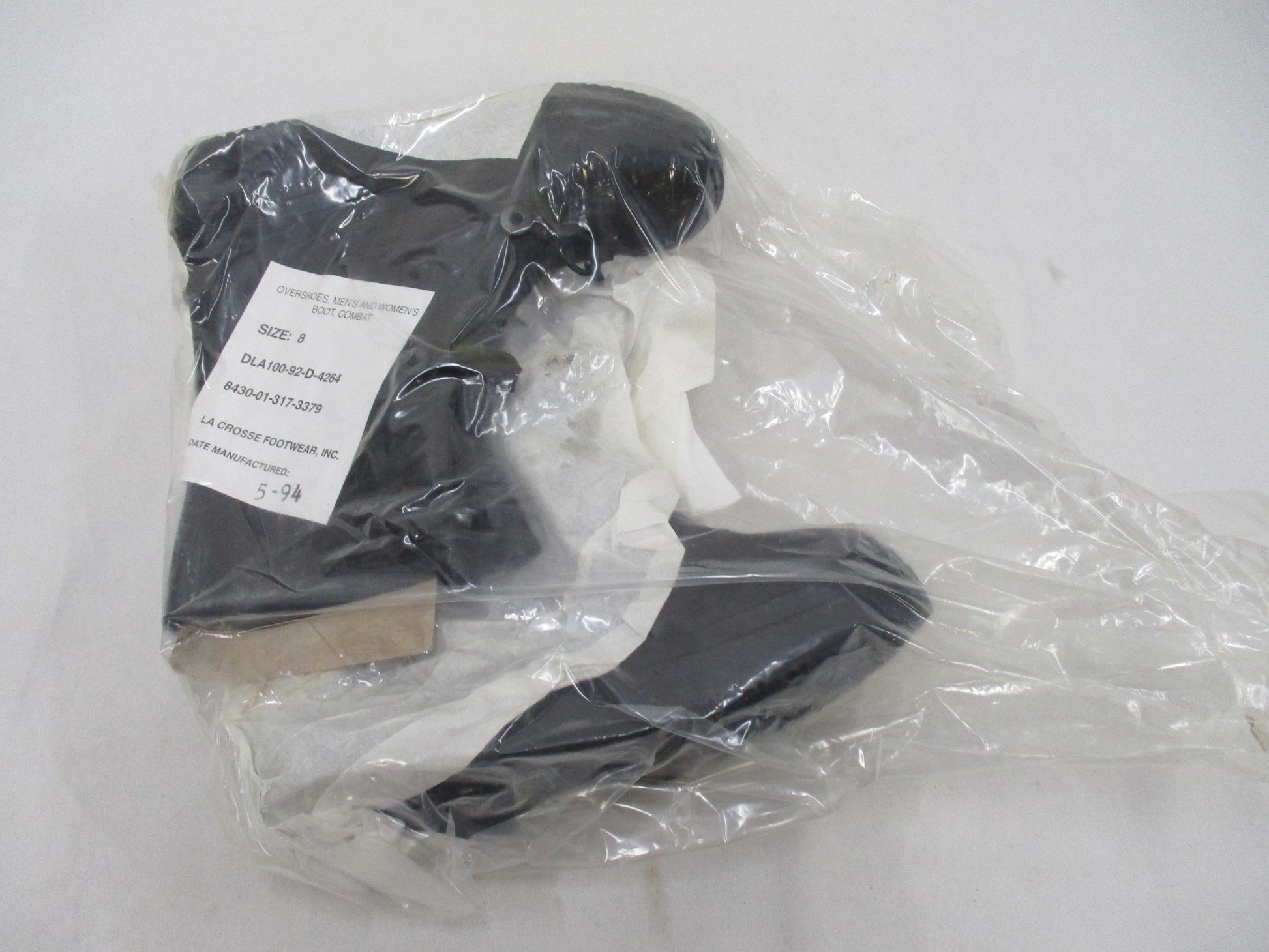 Centex Military Gear rubber overboots in size 8, designed for wet weather, shown on a neutral background.