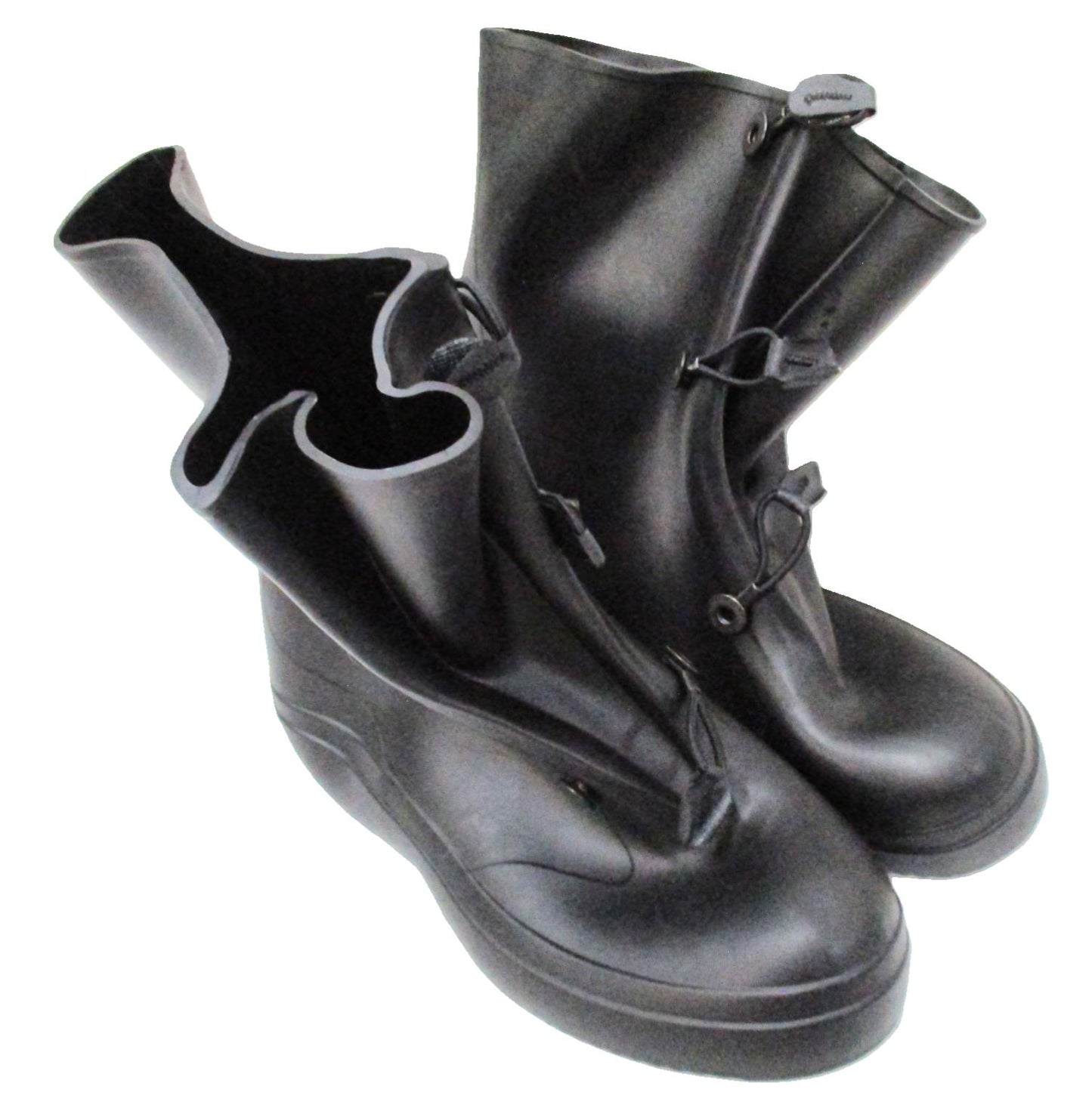 Centex Military Gear rubber overboots for wet weather, slip-on design, military style, size 8, displayed on a neutral background.