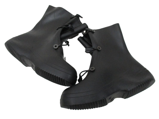 Centex Military Gear rubber overboots for wet weather, size 8, shown in black with slip-on design and textured surface.