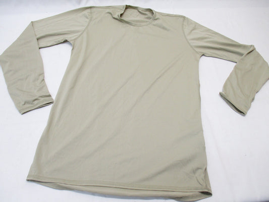 USED MILITARY SILK WEIGHT BASE LAYER SHIRT LEVEL 1 TOP SAND/TAN MOISTURE WICKING - Centex Military Gear