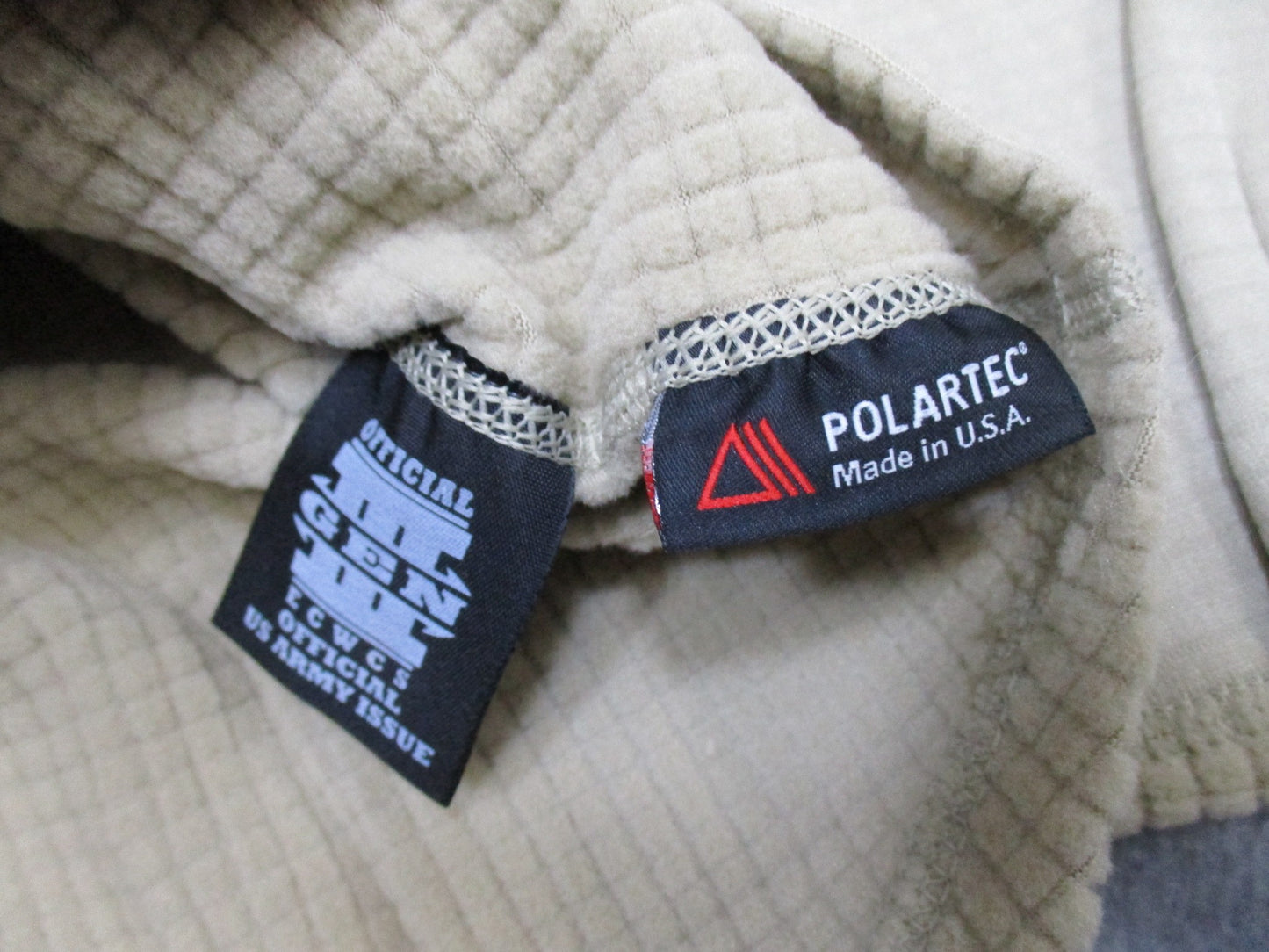 Centex Military Gear Gen III Army tan waffle top mid-weight shirt with long grid fleece for comfort and warmth.