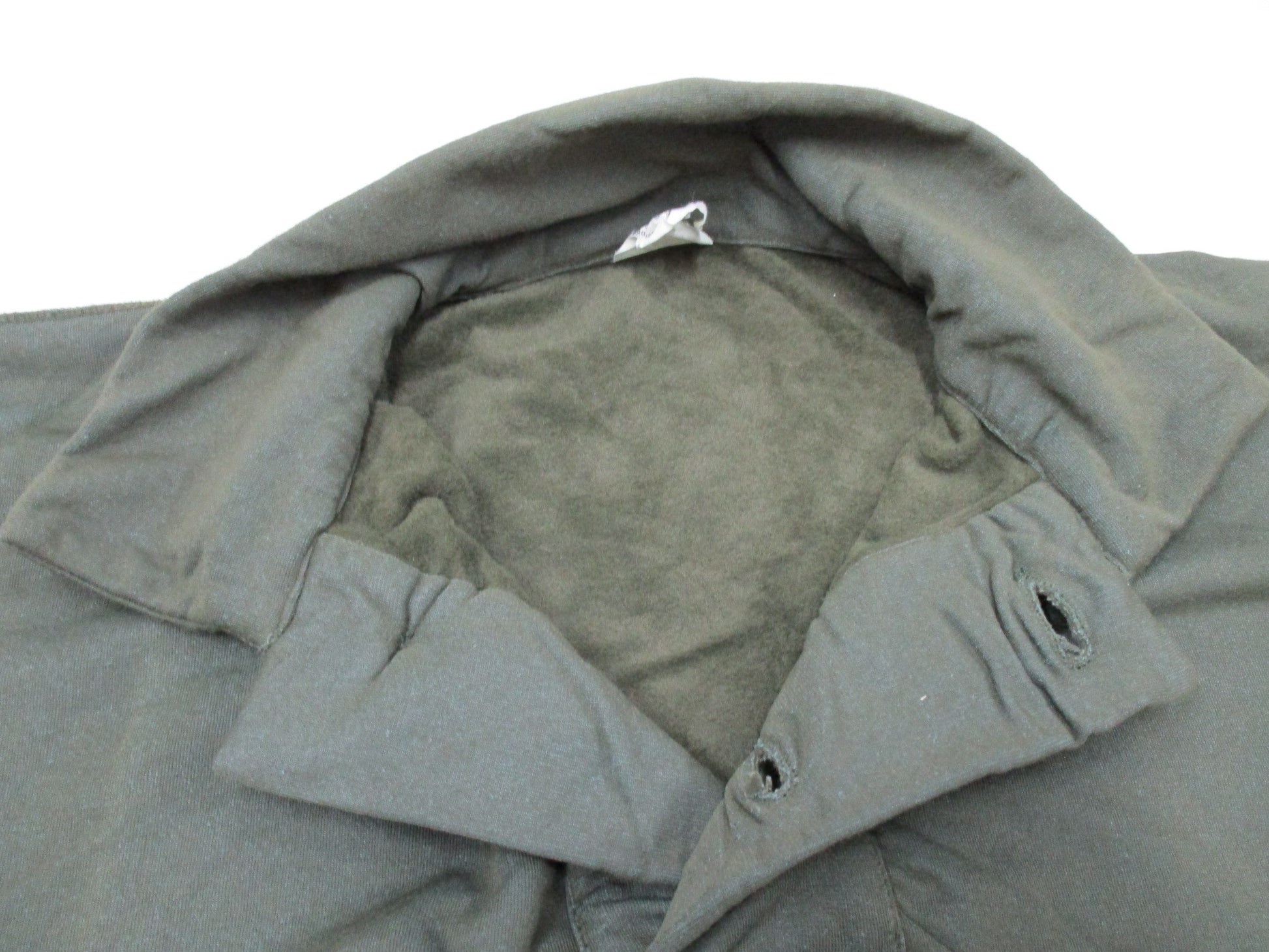 USGI Vietnam 1969 olive drab small tricot knit shirt with sleeping man's design, military-style OG 106 from Centex Military Gear