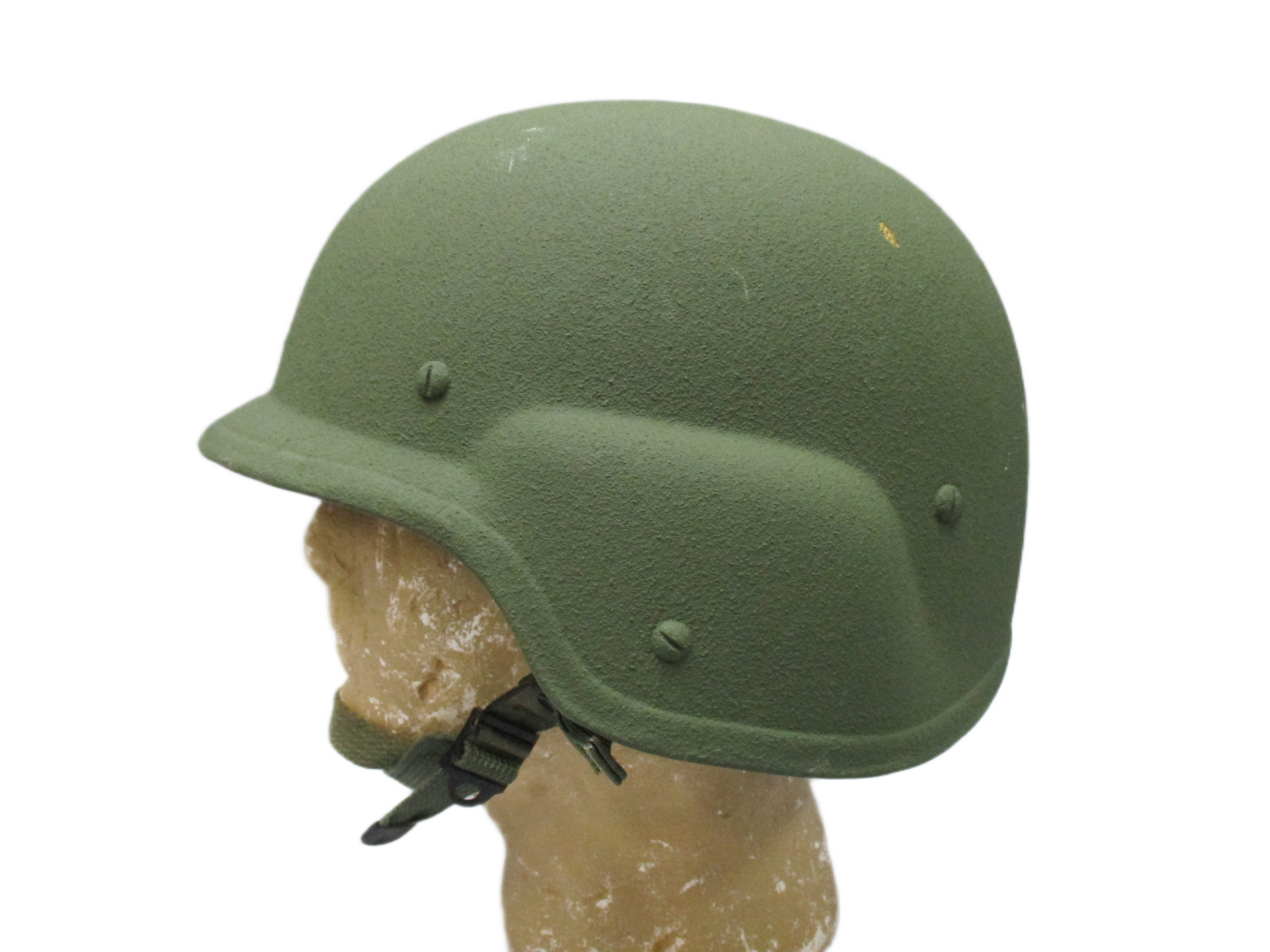 Centex Military Gear large PASGT Kevlar helmet K-POT with adjustable chin strap and camouflage design.
