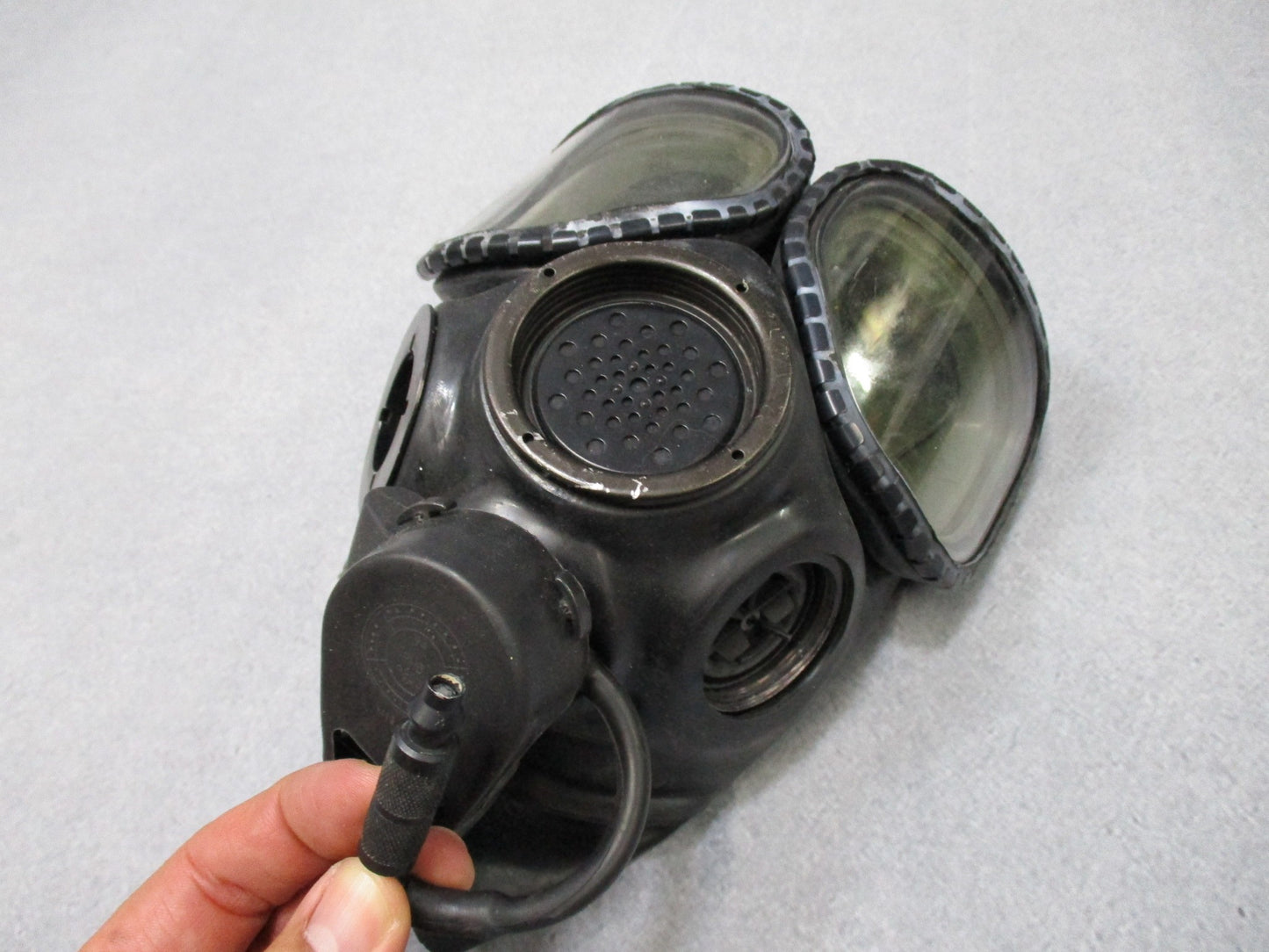 USGI M40/MCU-2A/P gas mask external drinking tube by Centex Military Gear, showing flexible tubing and connector.