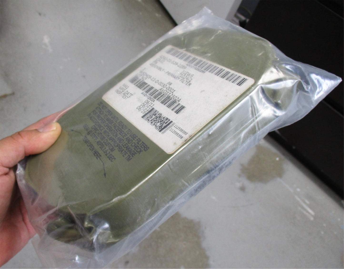 Sealed pack of Centex Military Gear NOS primary filters for Avon XM50/XM51 M50/M51 gas masks and respirators.