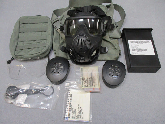 Used Avon M50 Gas Mask Full Face Respirator + Pouch NBC Protection size MEDIUM