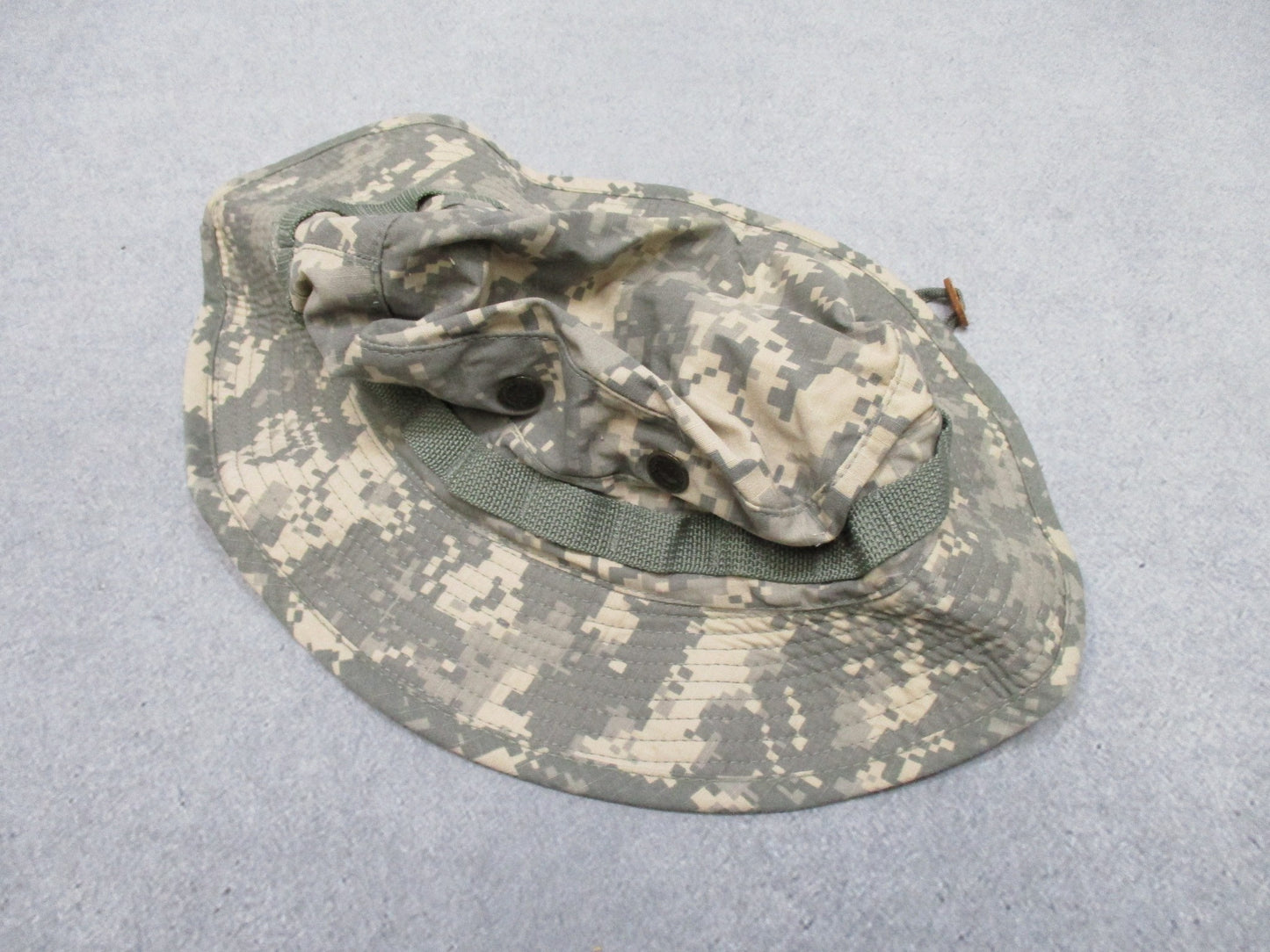 X-LARGE Centex Military Gear ACU digital camo boonie hat with wide brim for sun protection and outdoor use.