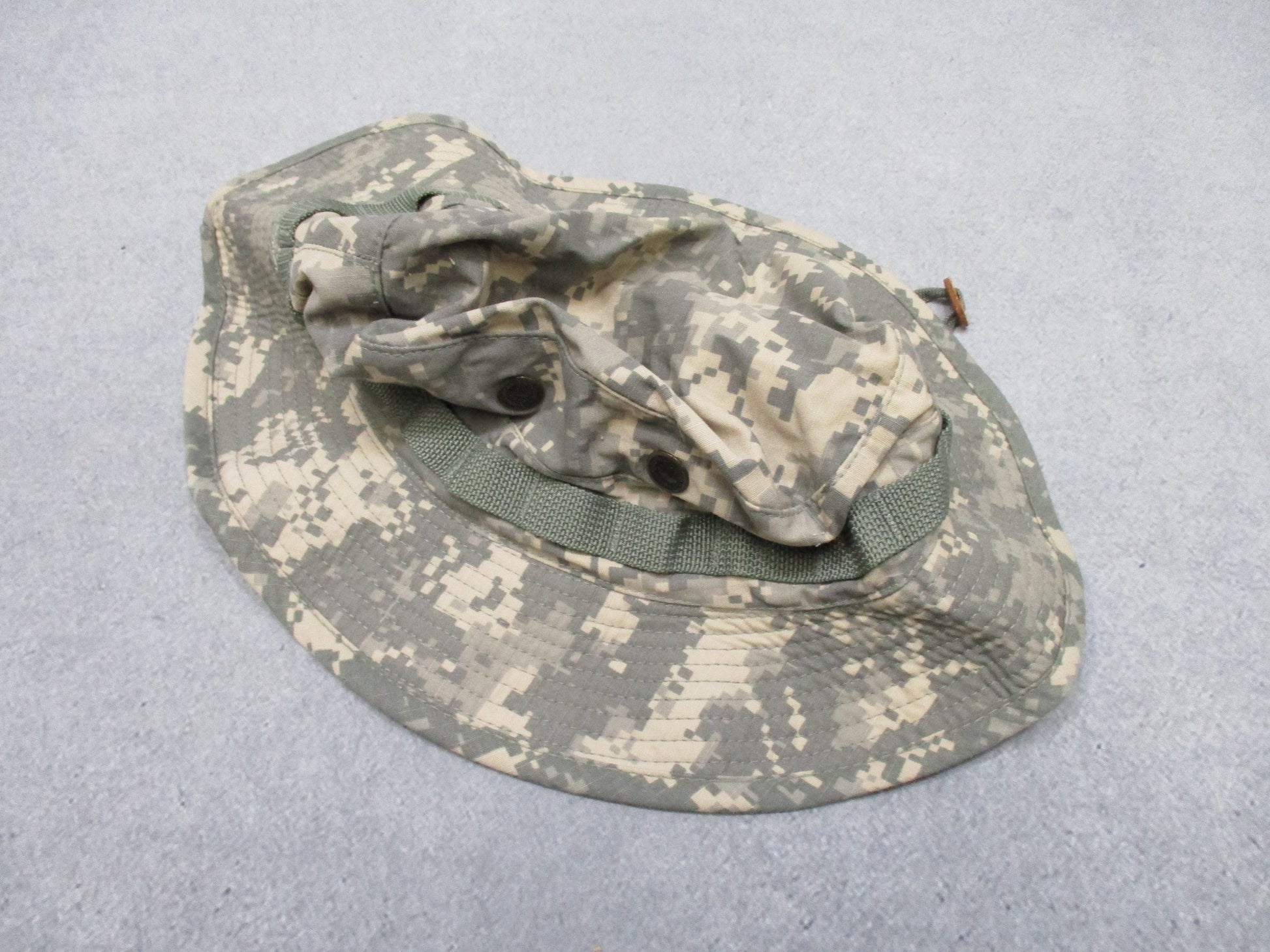 X-LARGE Centex Military Gear ACU digital camo boonie hat with wide brim for sun protection and outdoor use.
