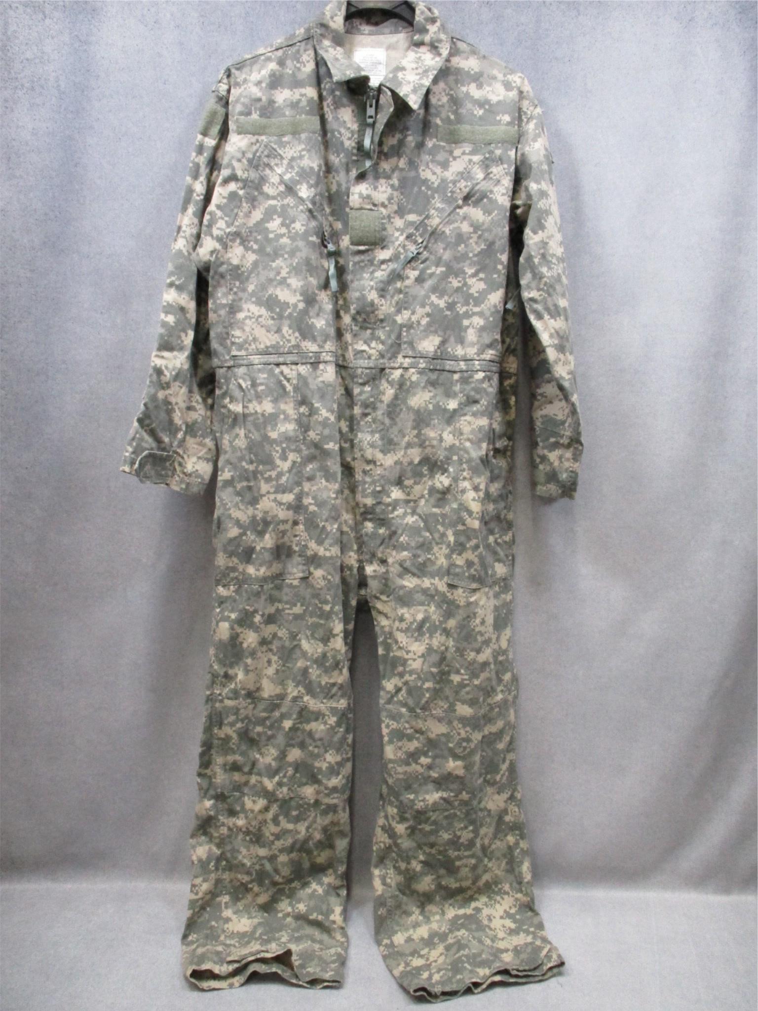 US Army issue mechanic coveralls Type III UCP ACU digital in size X-Large, featuring a camo pattern and durable fabric.