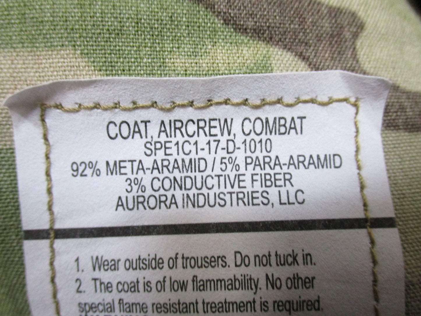 Centex Military Gear USGI Aircrew Combat Jacket FR Nomex in Scorpion OCP pattern, size Small Long, A2CU style.