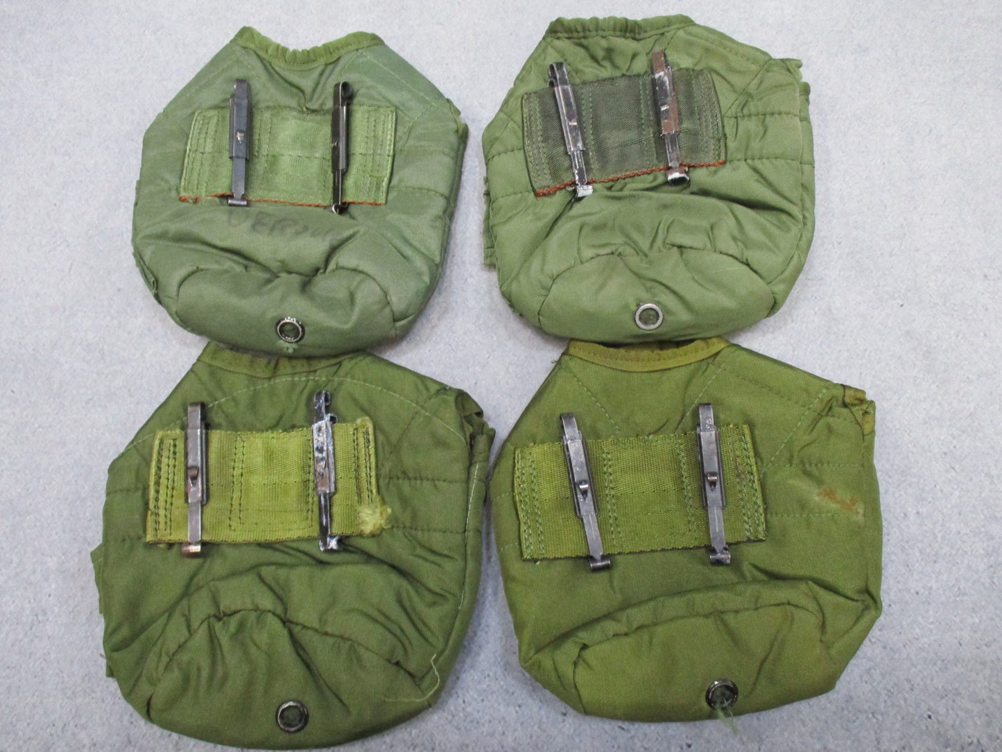 OD Green military canteen covers with ALICE clips, insulated, lot of 4 by Centex Military Gear.