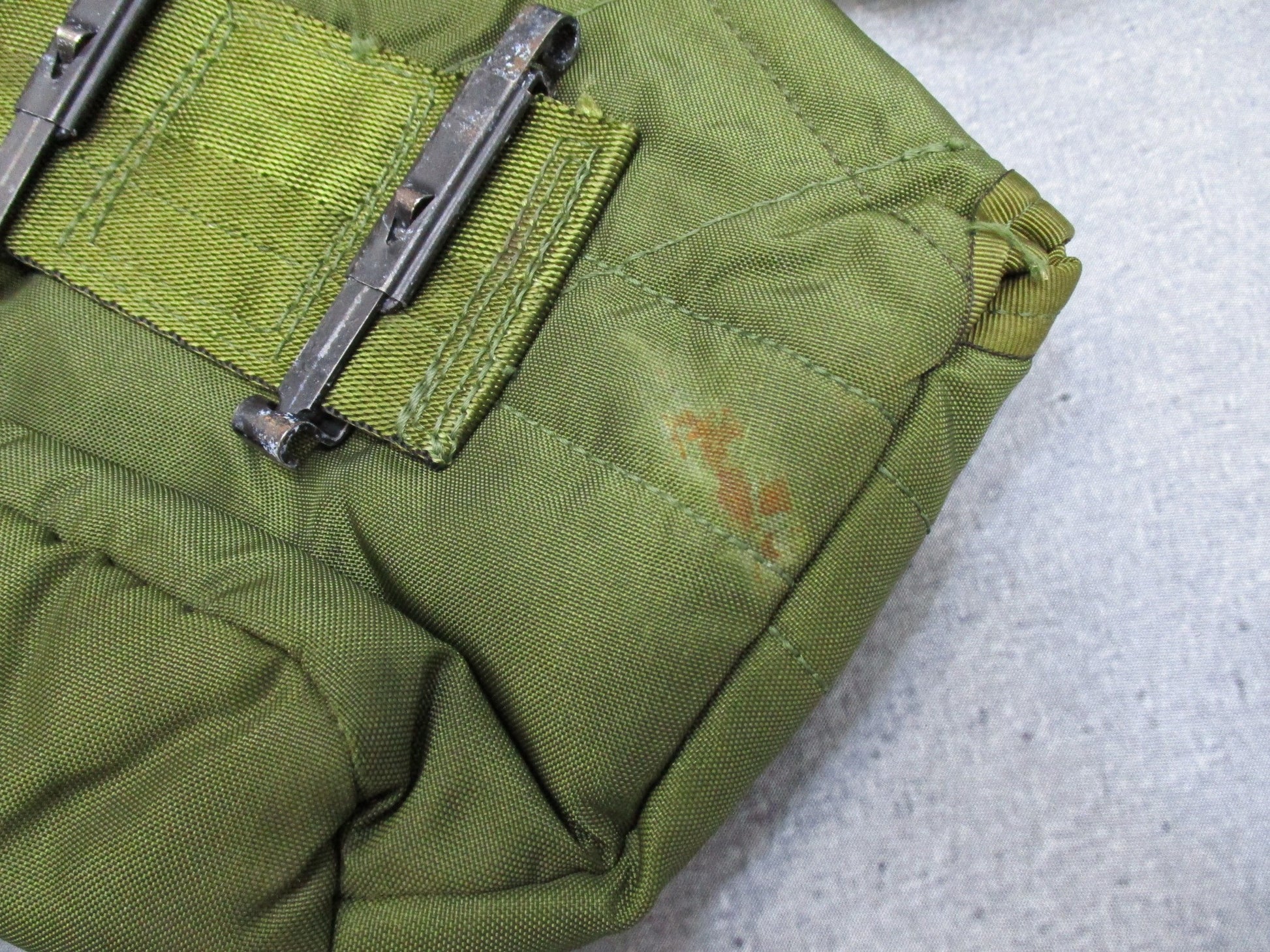 Set of 4 Centex Military Gear OD Green 1 Qt canteen covers with ALICE clips, insulated for durability and functionality.