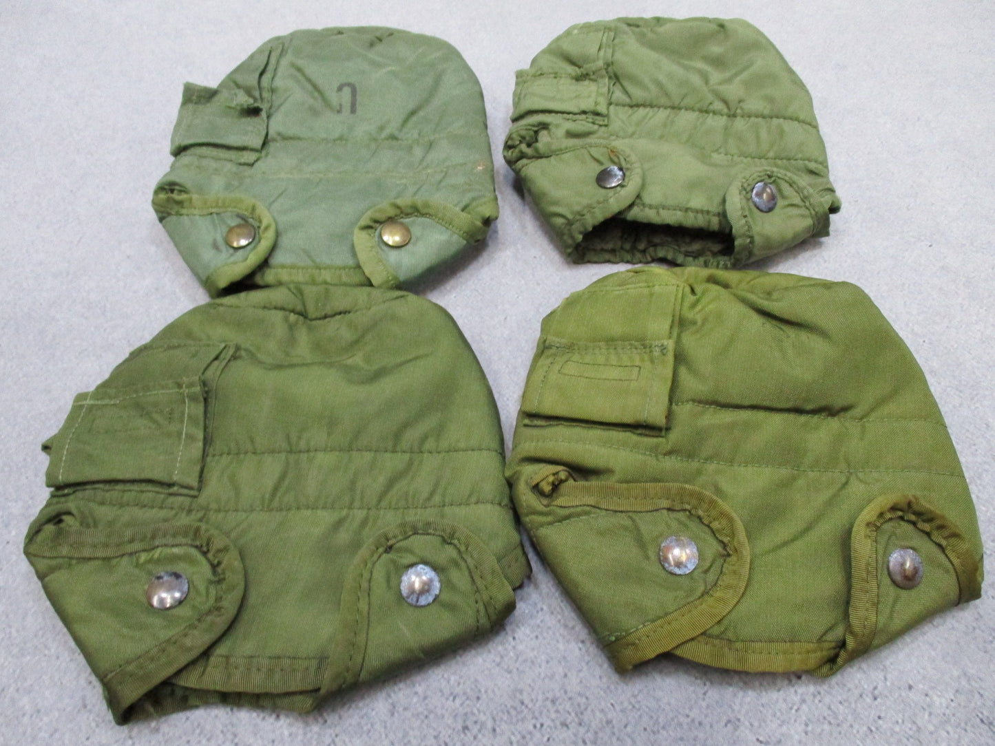 Set of 4 Centex Military Gear insulated OD Green canteen covers with ALICE clips for 1 Qt USGI style.