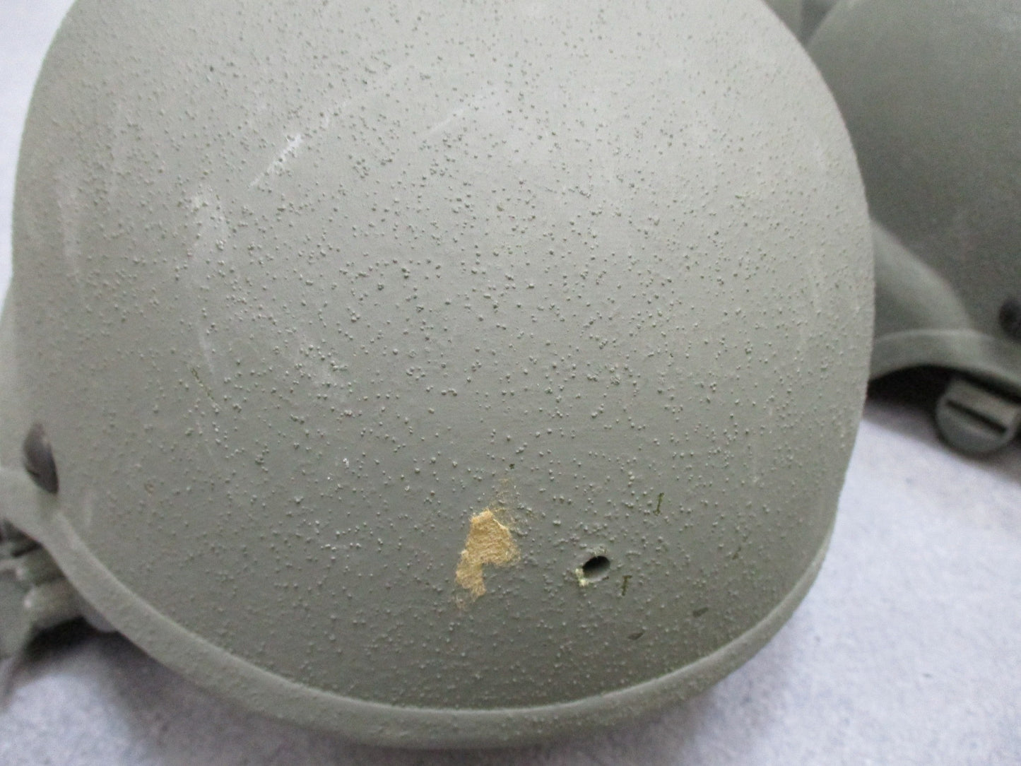 Centex Military Gear ACH Advanced Combat Helmet in foliage green with padding, chinstrap, and ballistic protection, size medium.