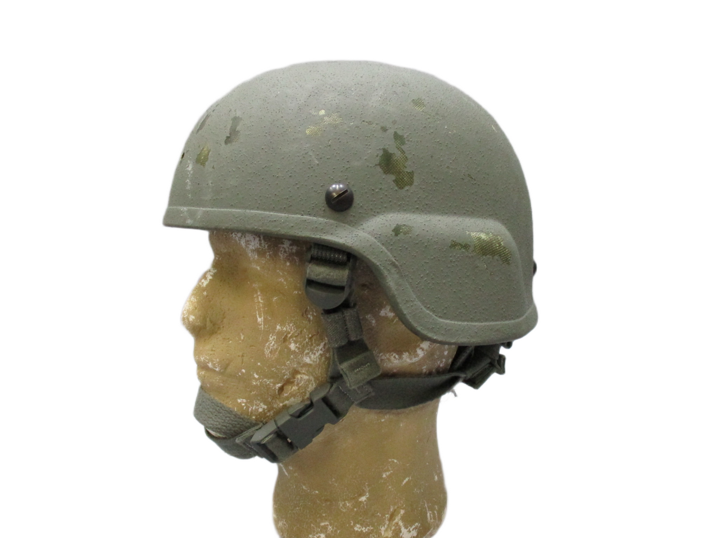 Foliage green ACH Advanced Combat Helmet with pads and chinstrap, size medium, ballistic military gear by Centex Military Gear