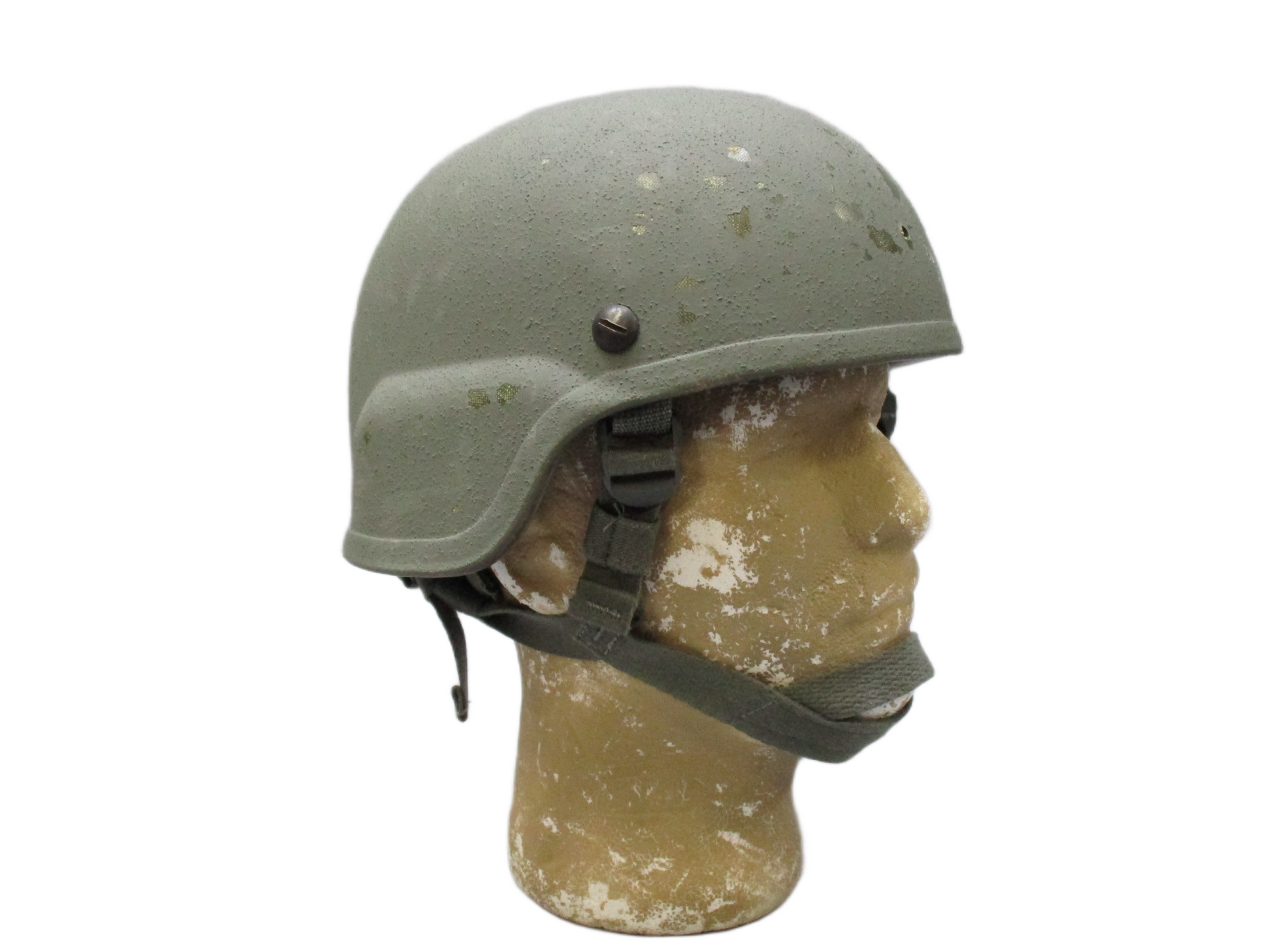 Centex Military Gear ACH Advanced Combat Helmet in foliage green with interior pads and chinstrap, ballistic protection for tactical use.