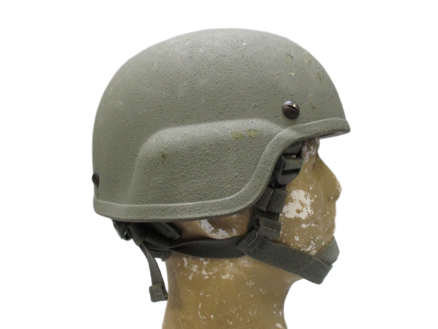 Centex Military Gear ACH Advanced Combat Helmet in foliage green with padding and chinstrap, size medium, ballistic protective helmet.