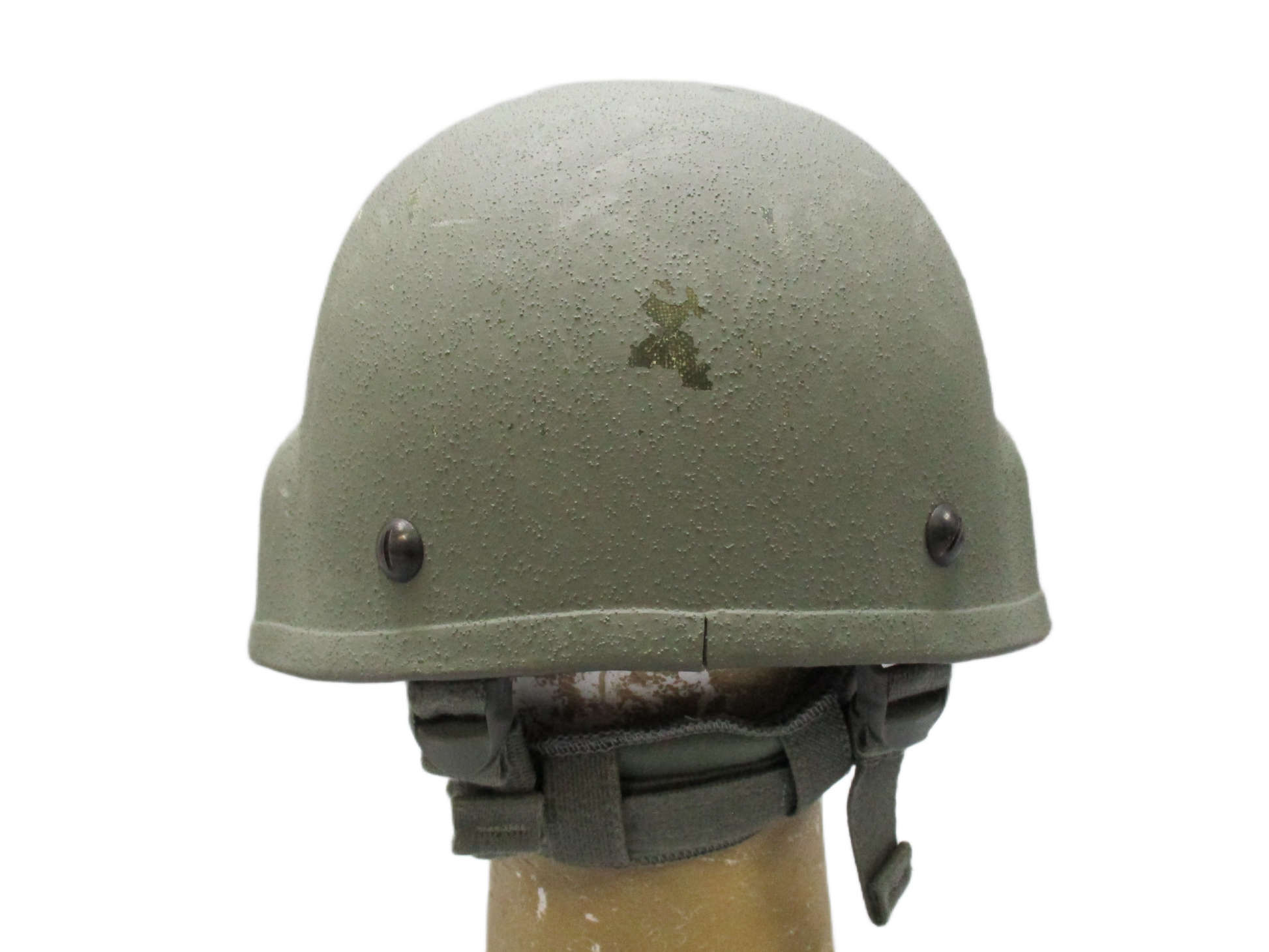 Centex Military Gear ACH Advanced Combat Helmet in foliage green with interior pads and chinstrap, ballistic protection, size medium.