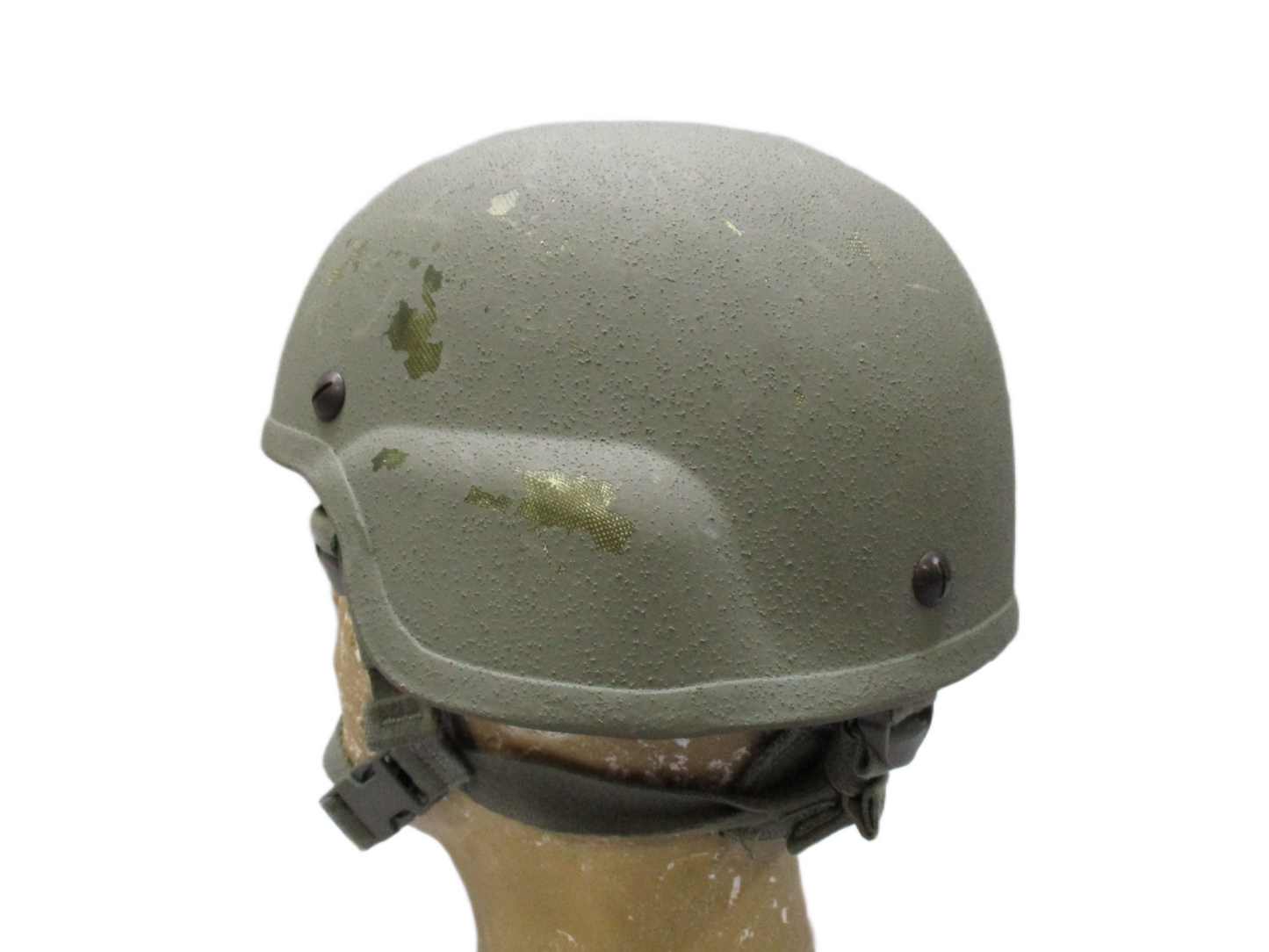 Centex Military Gear ACH Advanced Combat Helmet in foliage green with pads and chinstrap, size medium, ballistic protective helmet.
