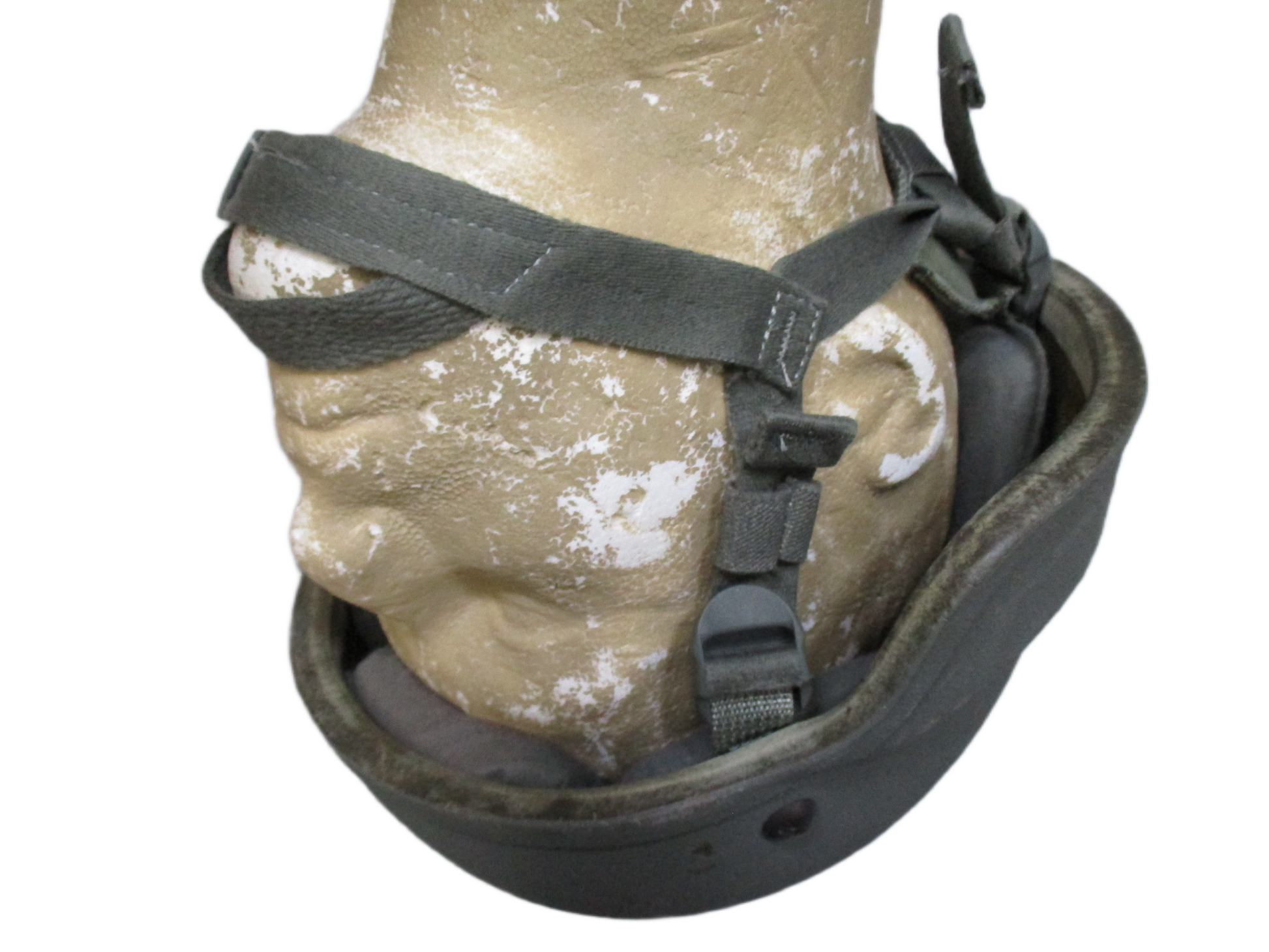 Centex Military Gear ACH advanced combat helmet in foliage green with pads and chinstrap, ballistic protective headgear, size medium.