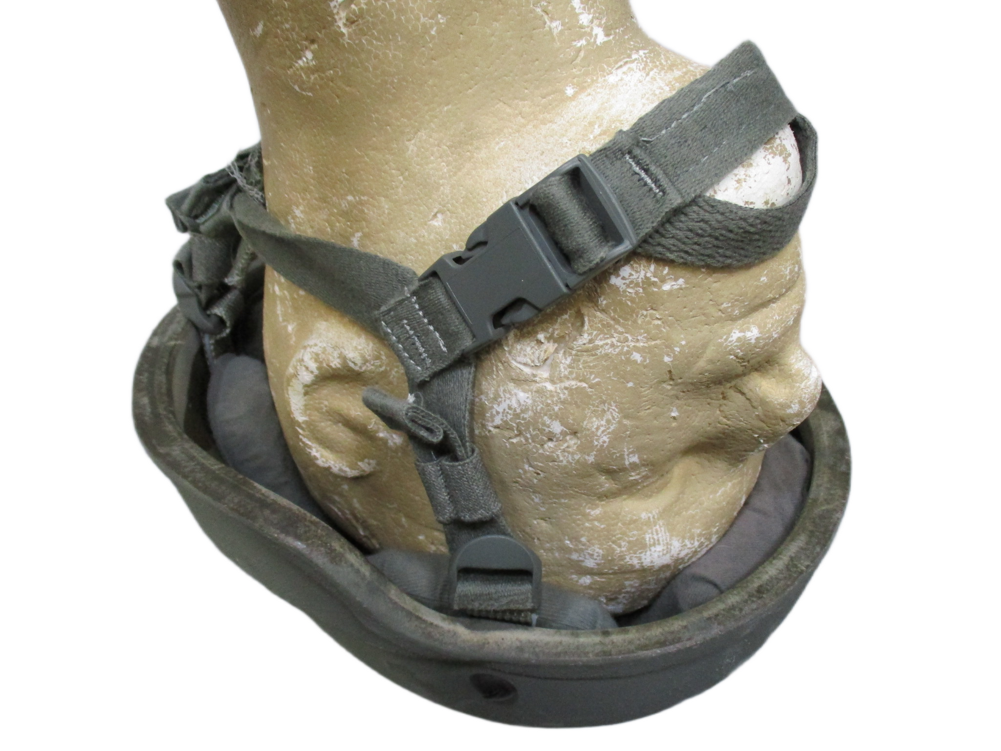 Centex Military Gear ACH Advanced Combat Helmet in medium size, foliage green with padding, chinstrap, and ballistic protection.