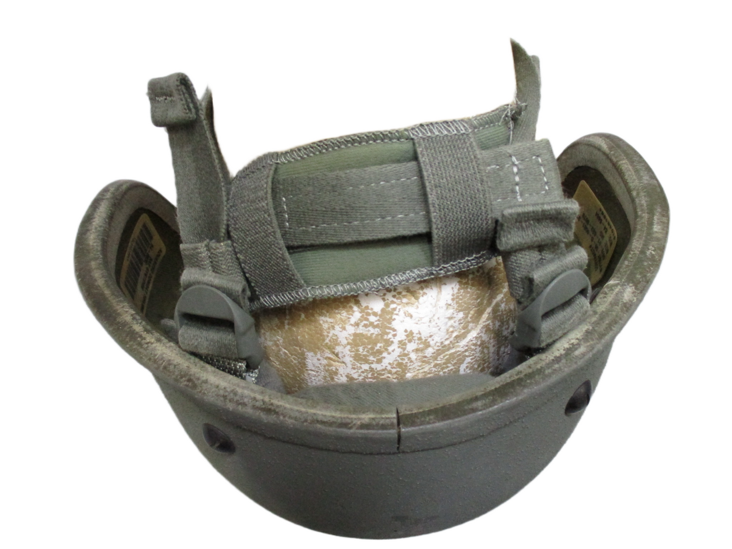 Centex Military Gear ACH Advanced Combat Helmet in foliage green with pads and chinstrap, size medium, ballistic protection.