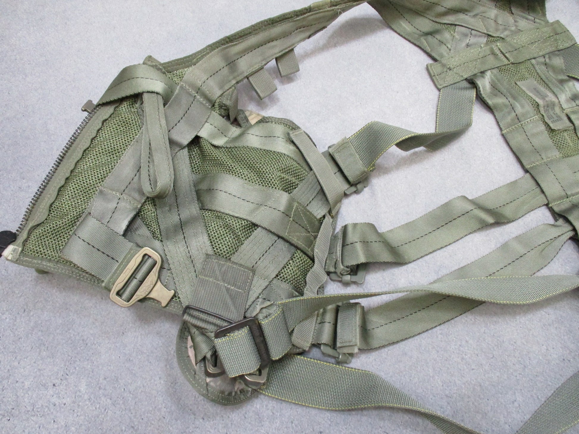 US Army Aviation Air Warrior vest harness by Centex Military Gear with digital aircrew survival and extraction features.