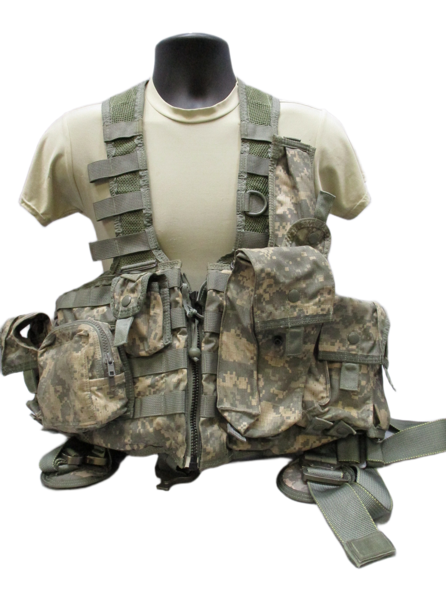 US Army Aviation Air Warrior vest harness by Centex Military Gear, featuring digital aircrew survival and extraction gear.