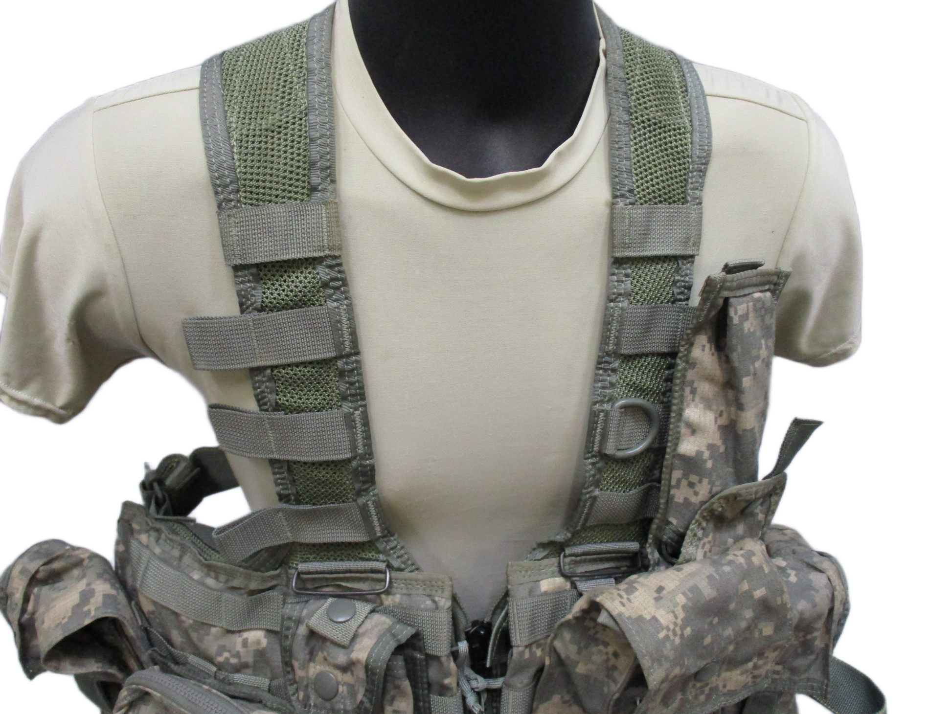 US Army Aviation Air Warrior vest harness by Centex Military Gear, featuring digital camouflage and survival extraction gear.