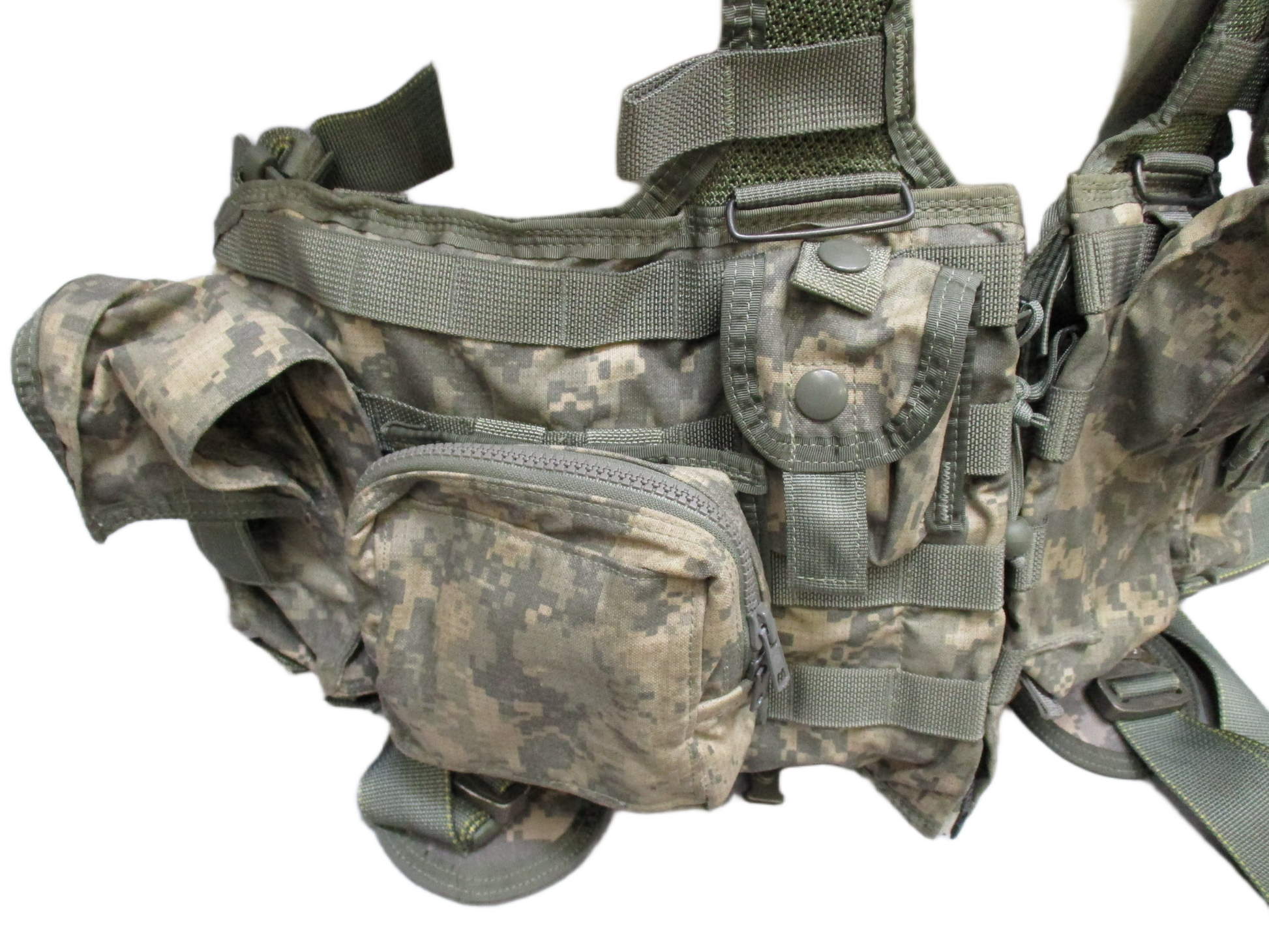 US Army Aviation Air Warrior vest harness by Centex Military Gear, featuring digital aircrew survival and extraction equipment.