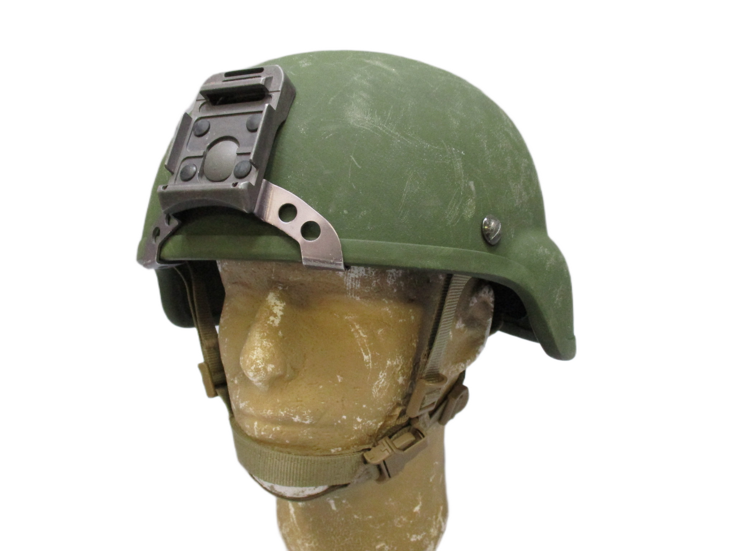 Centex Military Gear ACH Advanced Combat Helmet XL MSA with NVG mount and OD green Ops-Core chinstrap, military tactical head protection