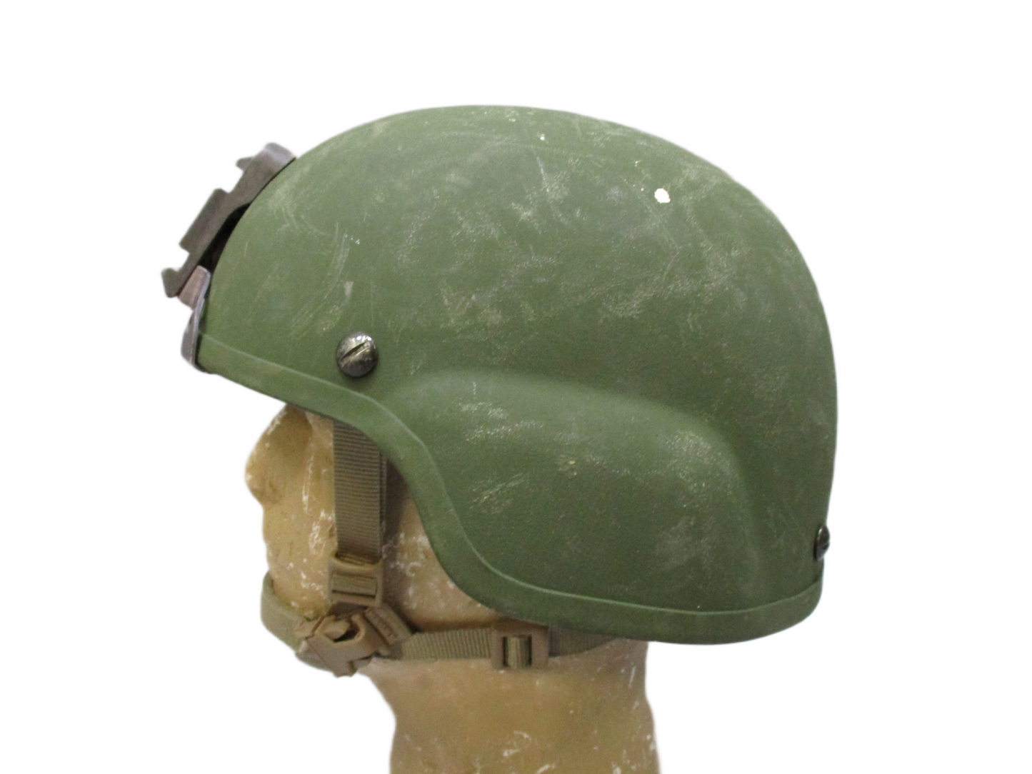 Centex Military Gear ACH Advanced Combat Helmet XL with NVG mount and OD green Ops-Core chinstrap, military tactical head protection