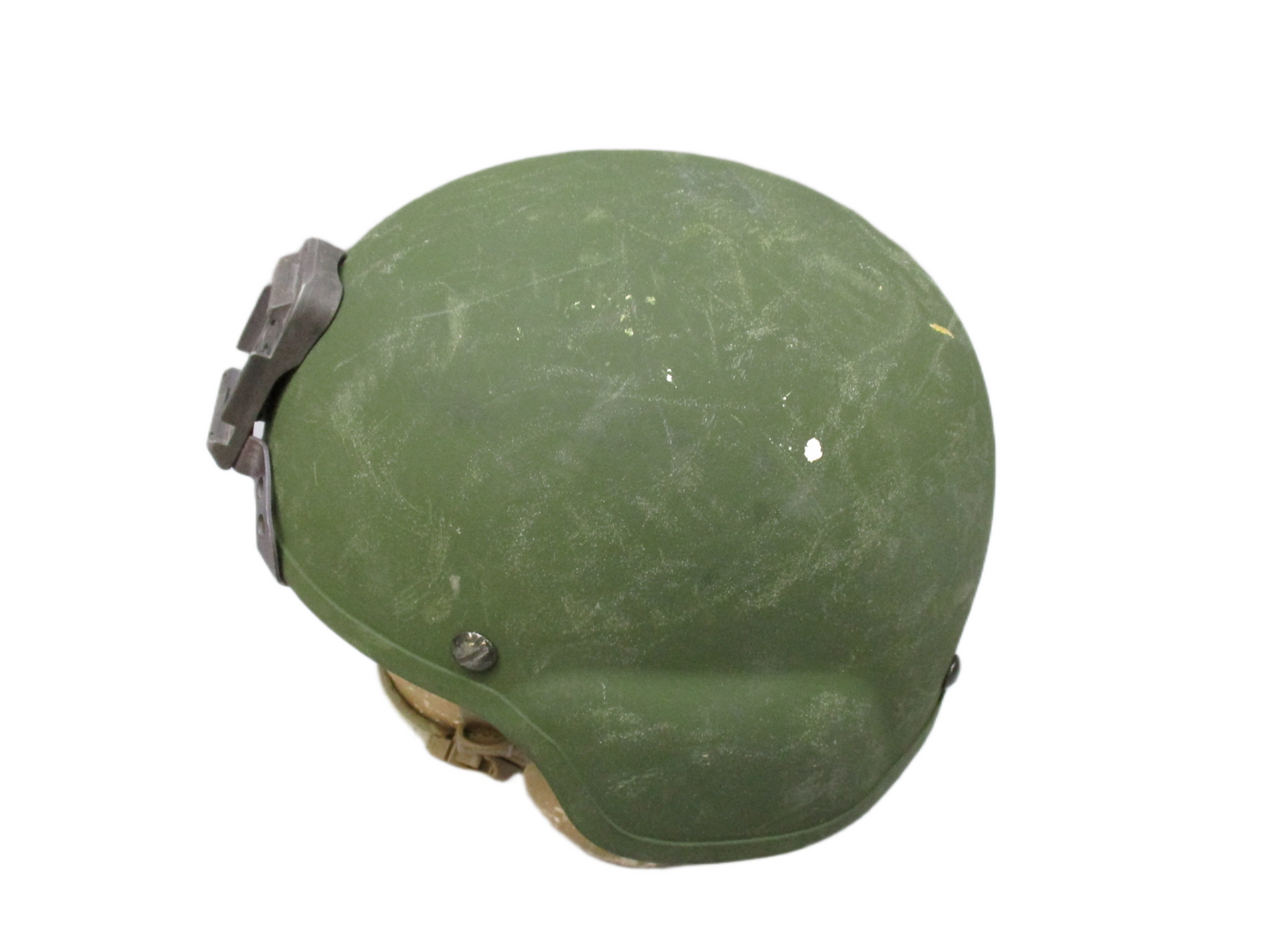 Centex Military Gear ACH Advanced Combat Helmet XL MSA with NVG mount and OD green Ops-Core chinstrap on a helmet.
