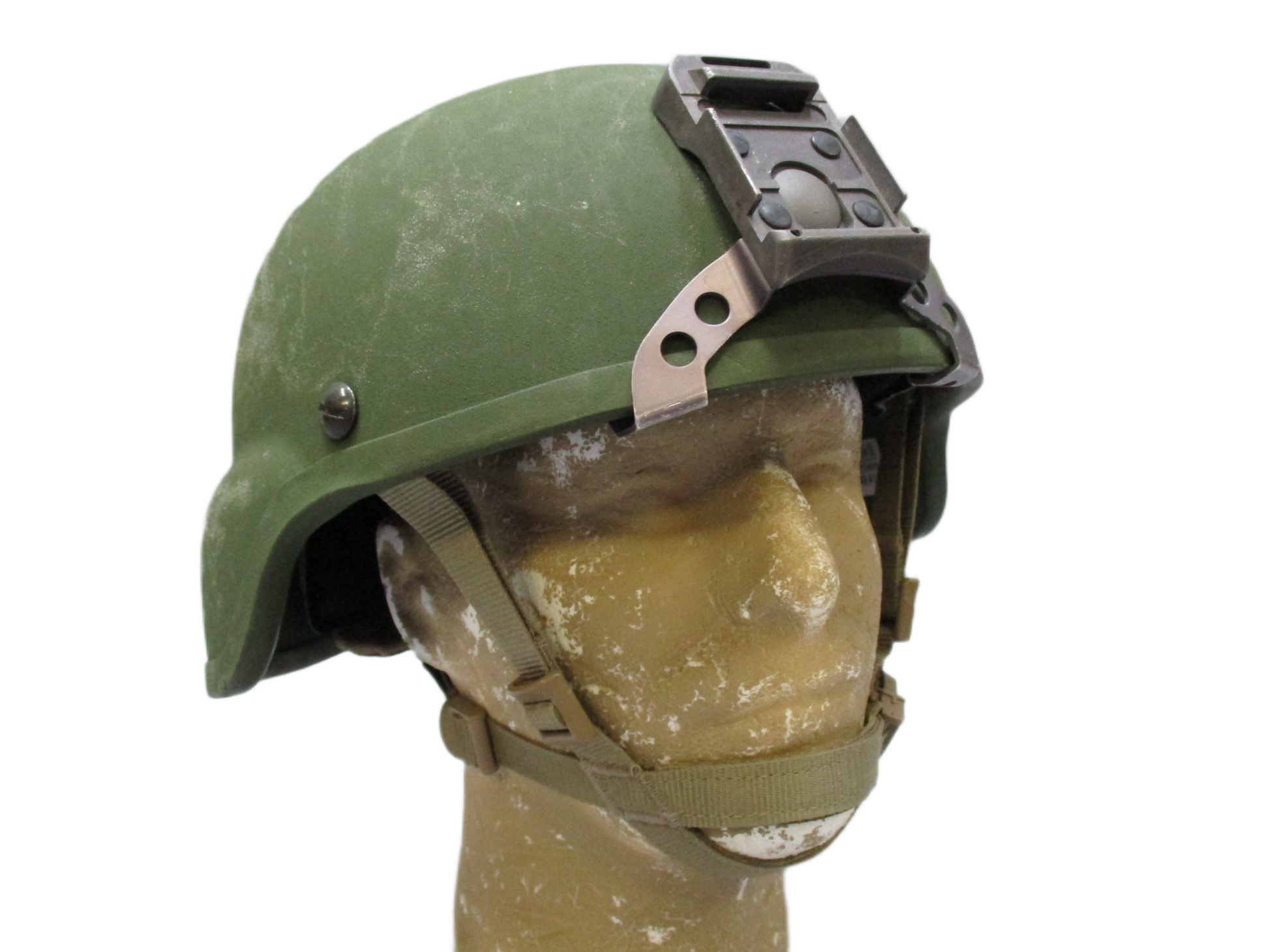 Centex Military Gear ACH Advanced Combat Helmet XL MSA with NVG mount and OD green Ops-Core chinstrap, military tactical head protection