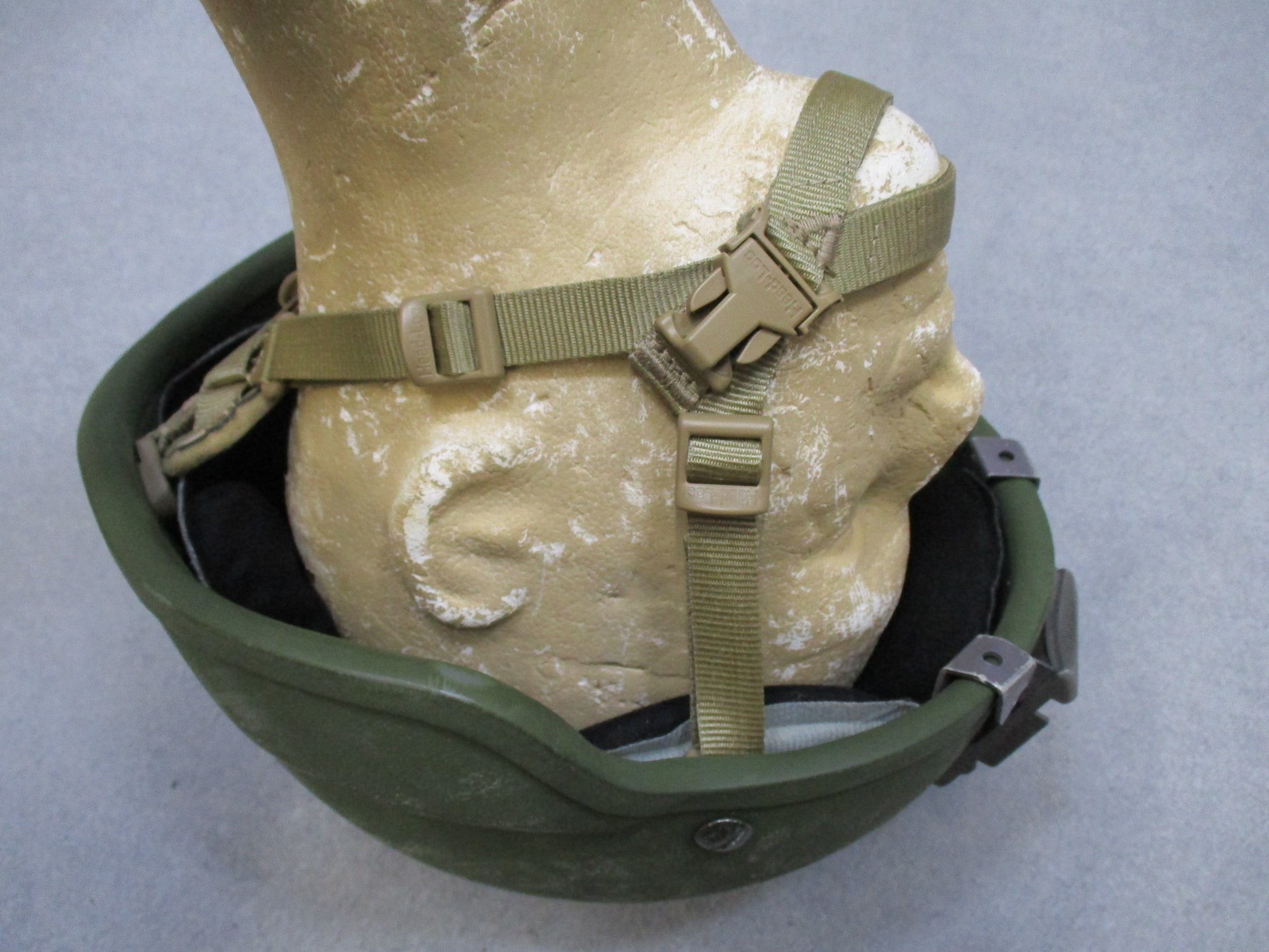 Centex Military Gear ACH Advanced Combat Helmet XL with NVG mount, OD green, featuring Ops-Core chinstrap and modern tactical design.