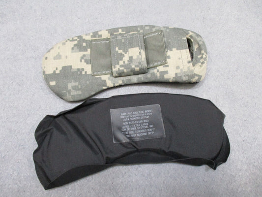 Used Centex Military Gear army issue ACU digital nape pad in large/X-large size, showing the padded fabric and camouflage pattern.
