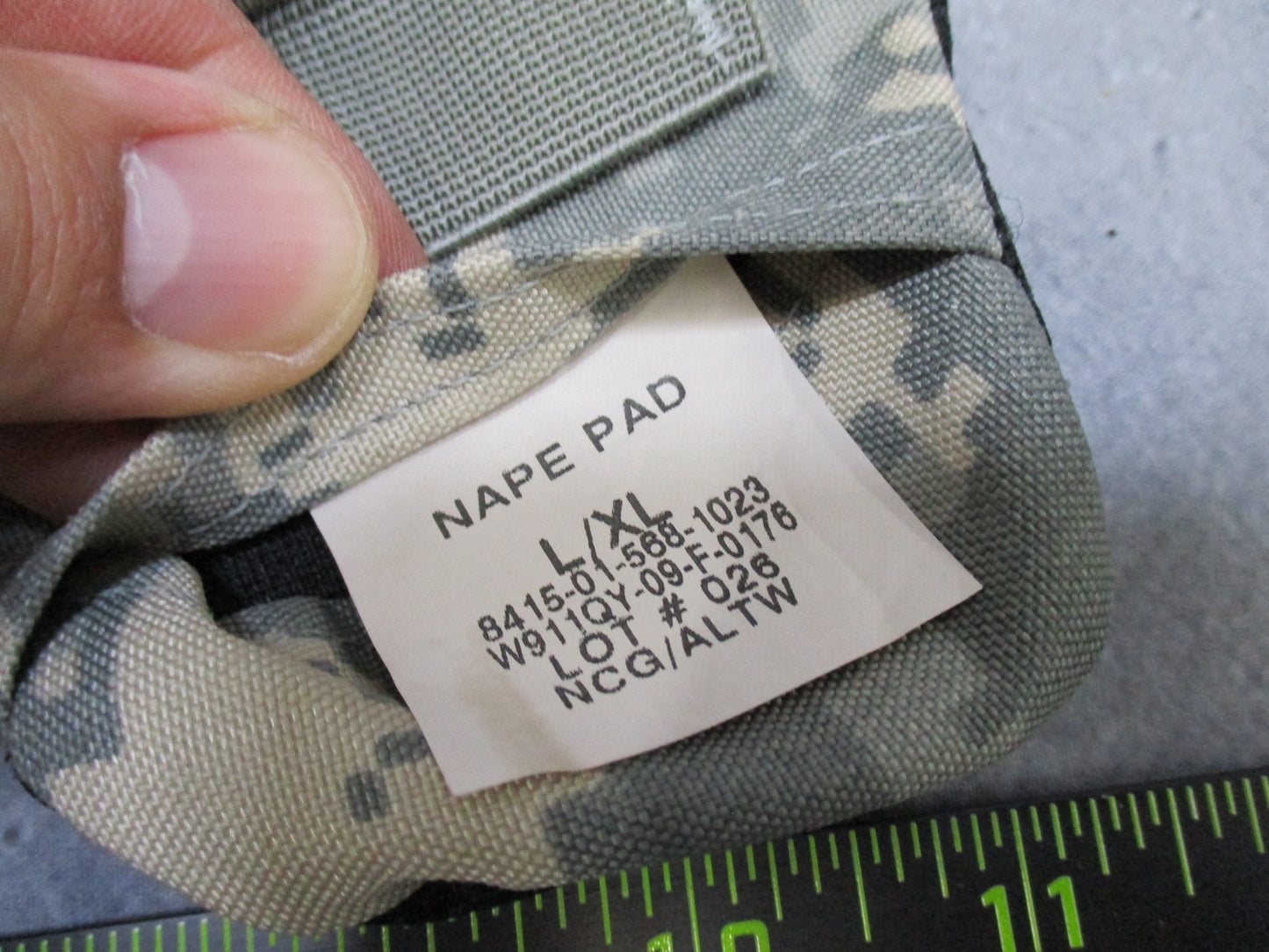 Used army issue ACU digital nap pad, large/x-large size, Centex Military Gear, with camouflage pattern and padding for comfort.