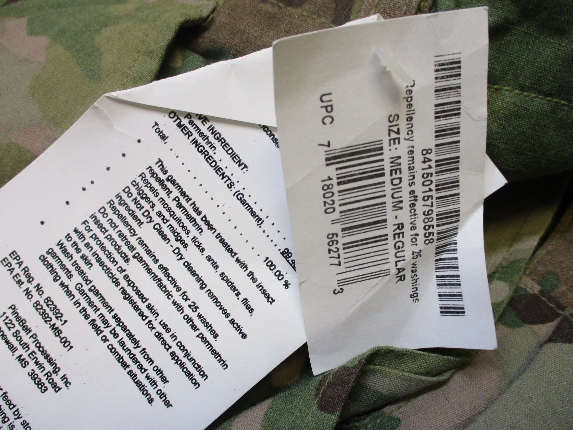 Army issue Multicam uniform set with flame-resistant top and pants in medium/regular size, by Centex Military Gear.