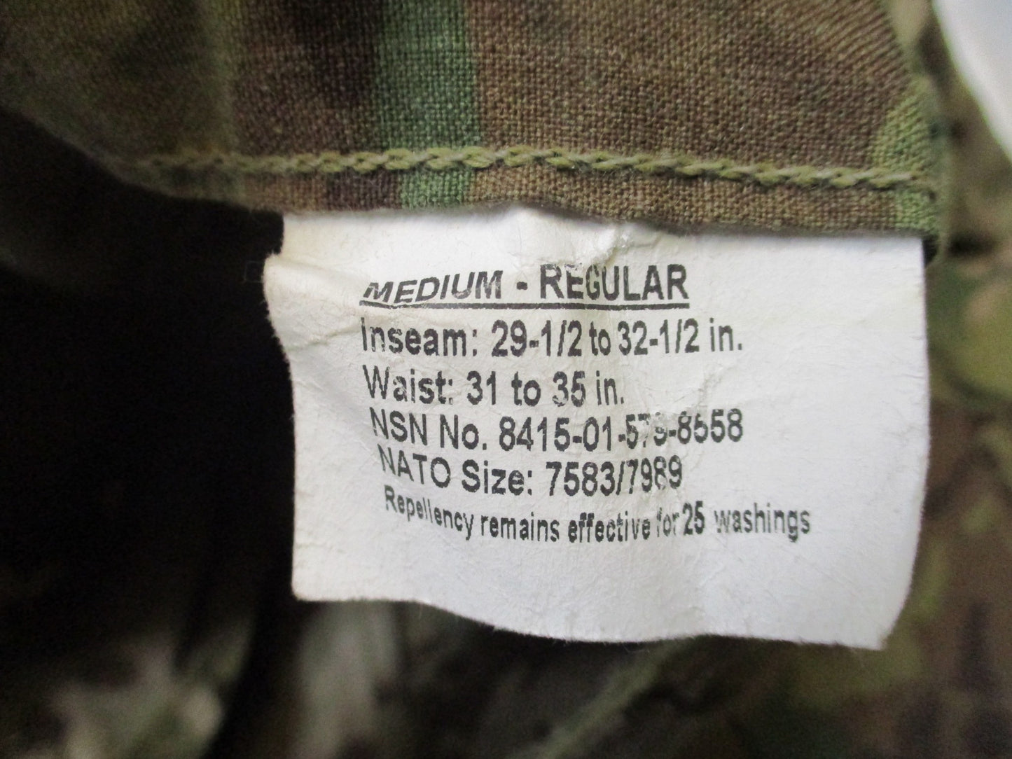 Army issue Multicam uniform set with flame-resistant top and pants in medium/regular size, by Centex Military Gear.